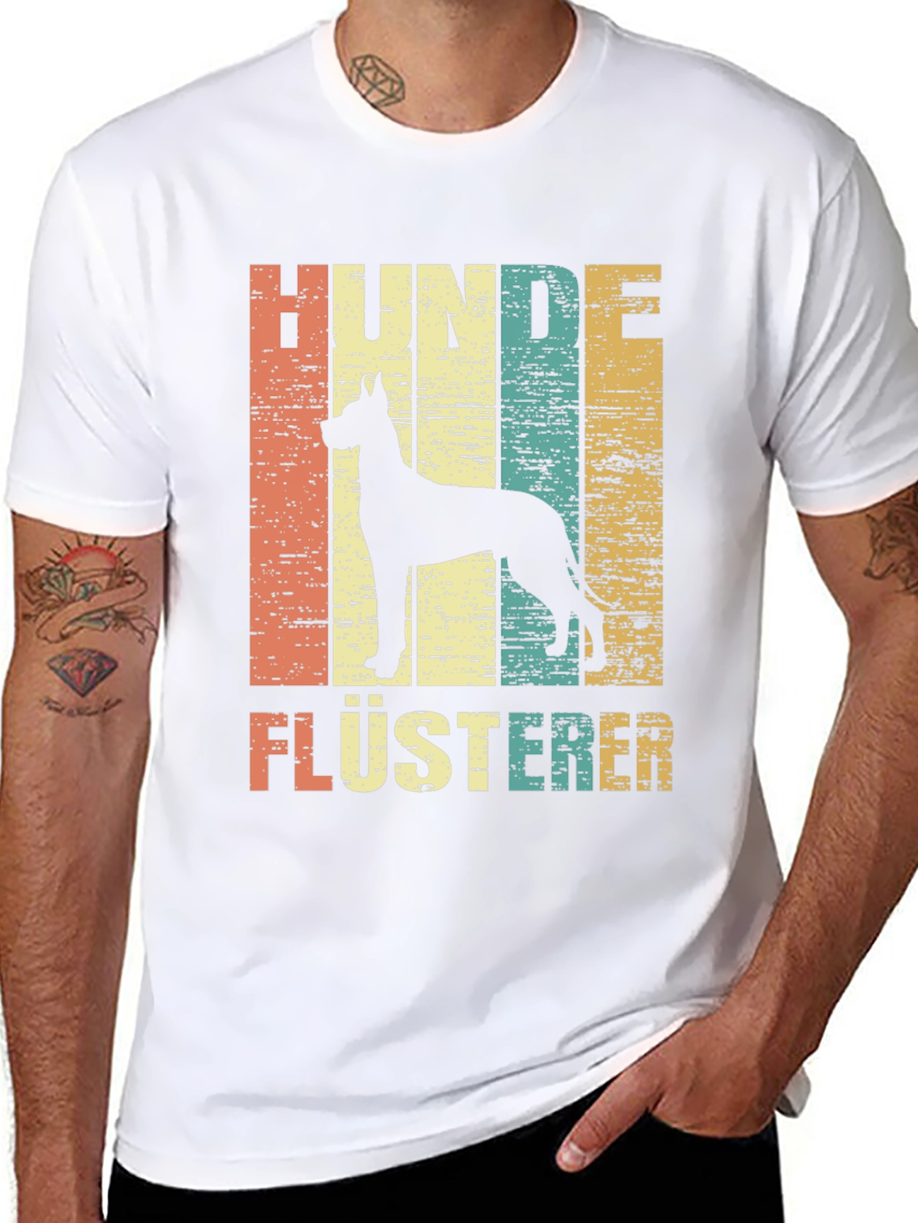 Black Hunde Flusterer Dog Whisperer Graphic Tee view 8