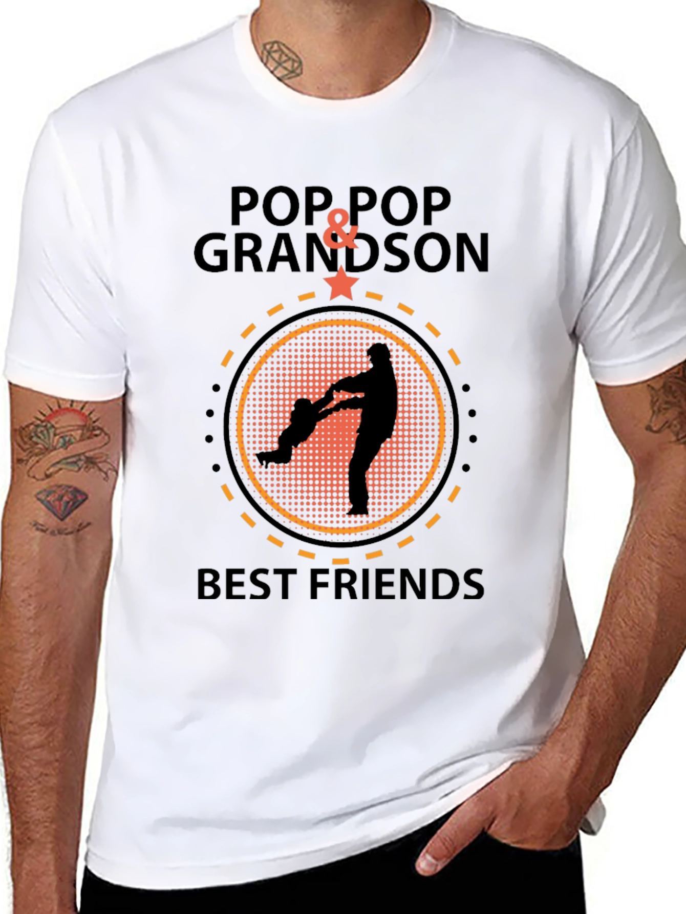 Black Pop Pop & Grandson Best Friends Black T-Shirt view 8