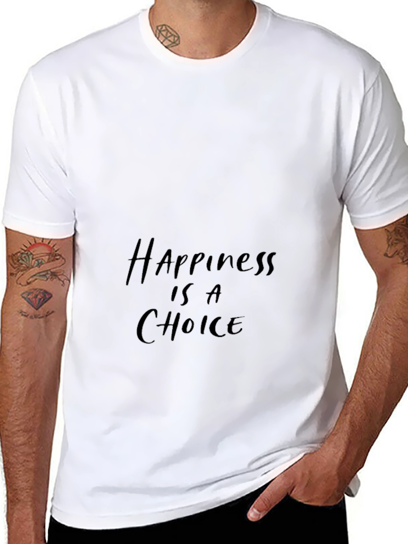 Black Happiness is a Choice Black T-Shirt view 8