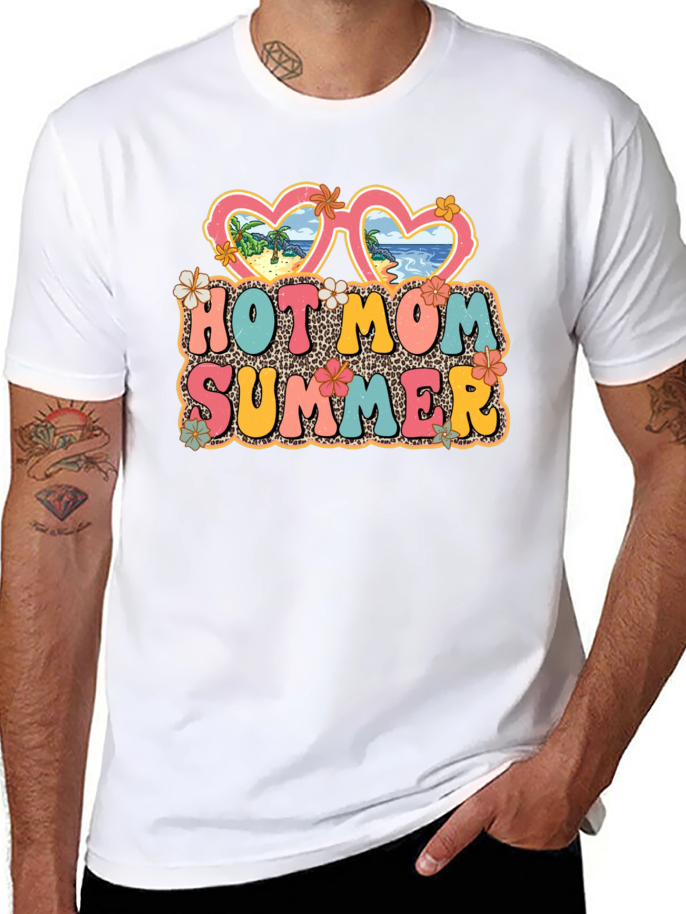 Black Hot Mom Summer Graphic T-Shirt, Unisex view 8