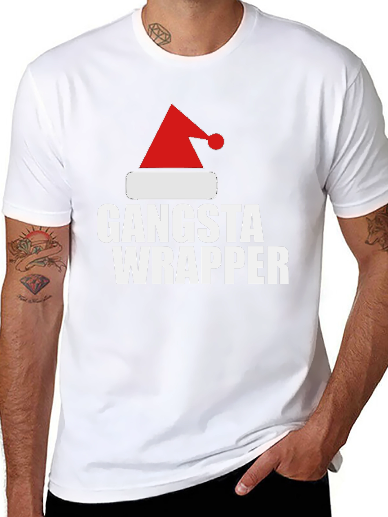 Black Gangsta Wrapper Christmas T-Shirt view 8