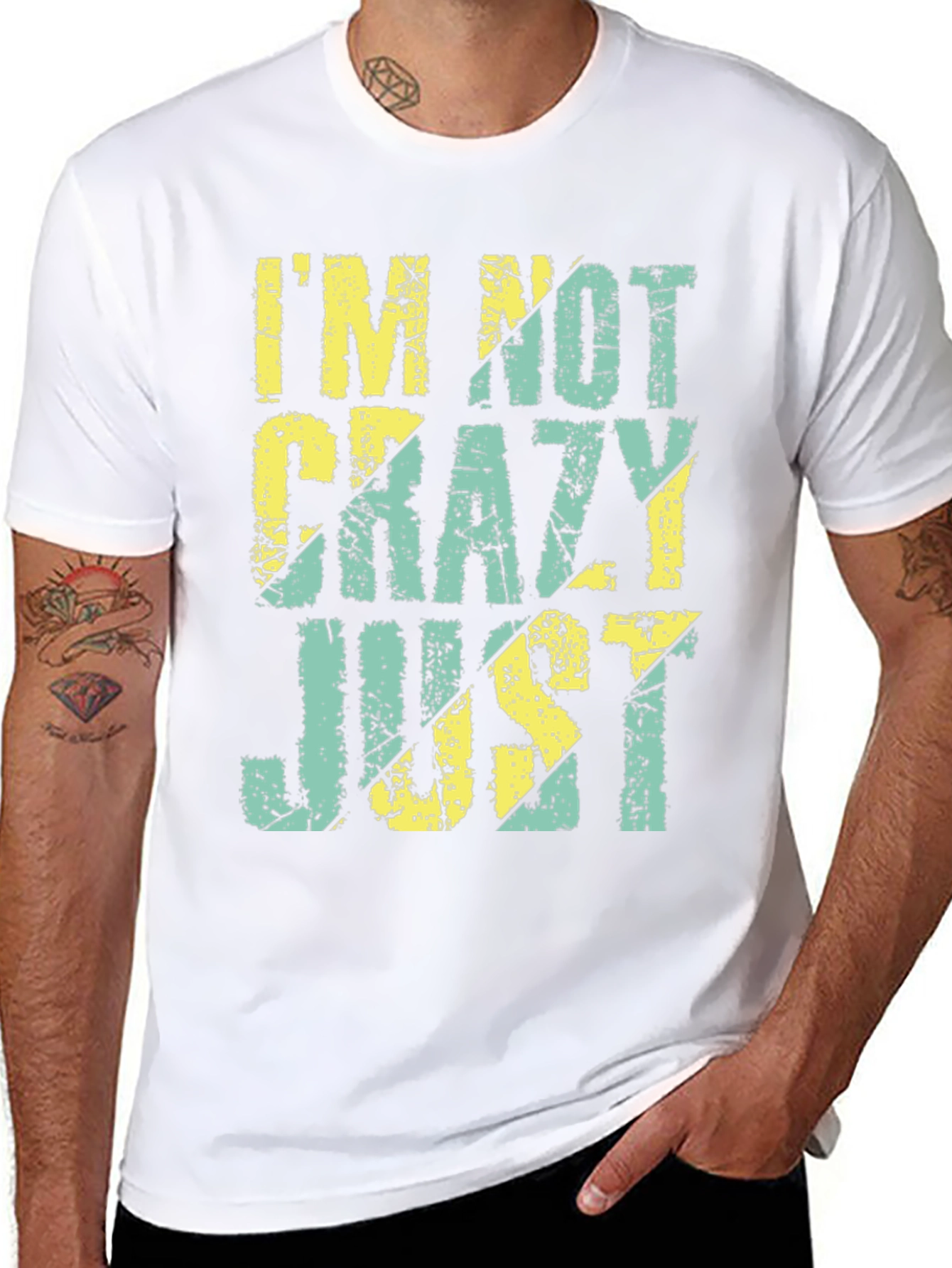 Black I'm Not Crazy Just T-Shirt view 8