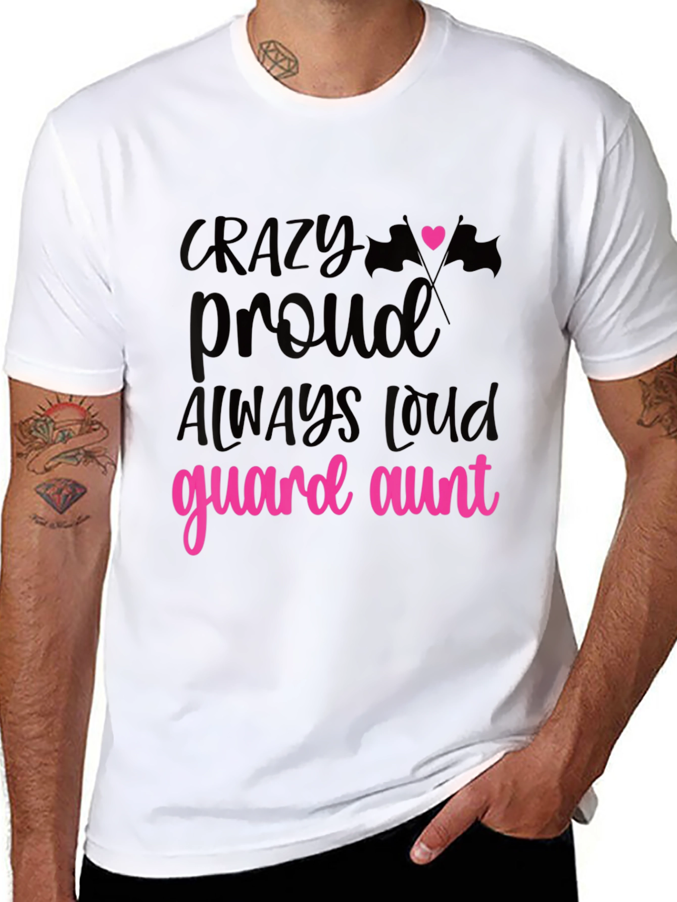 Black Crazy Proud Guard Aunt T-Shirt view 8