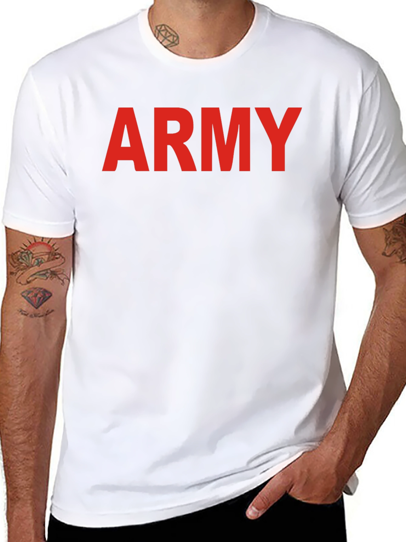 Black Army Graphic Tee - Classic Military Style T-Shirt view 8