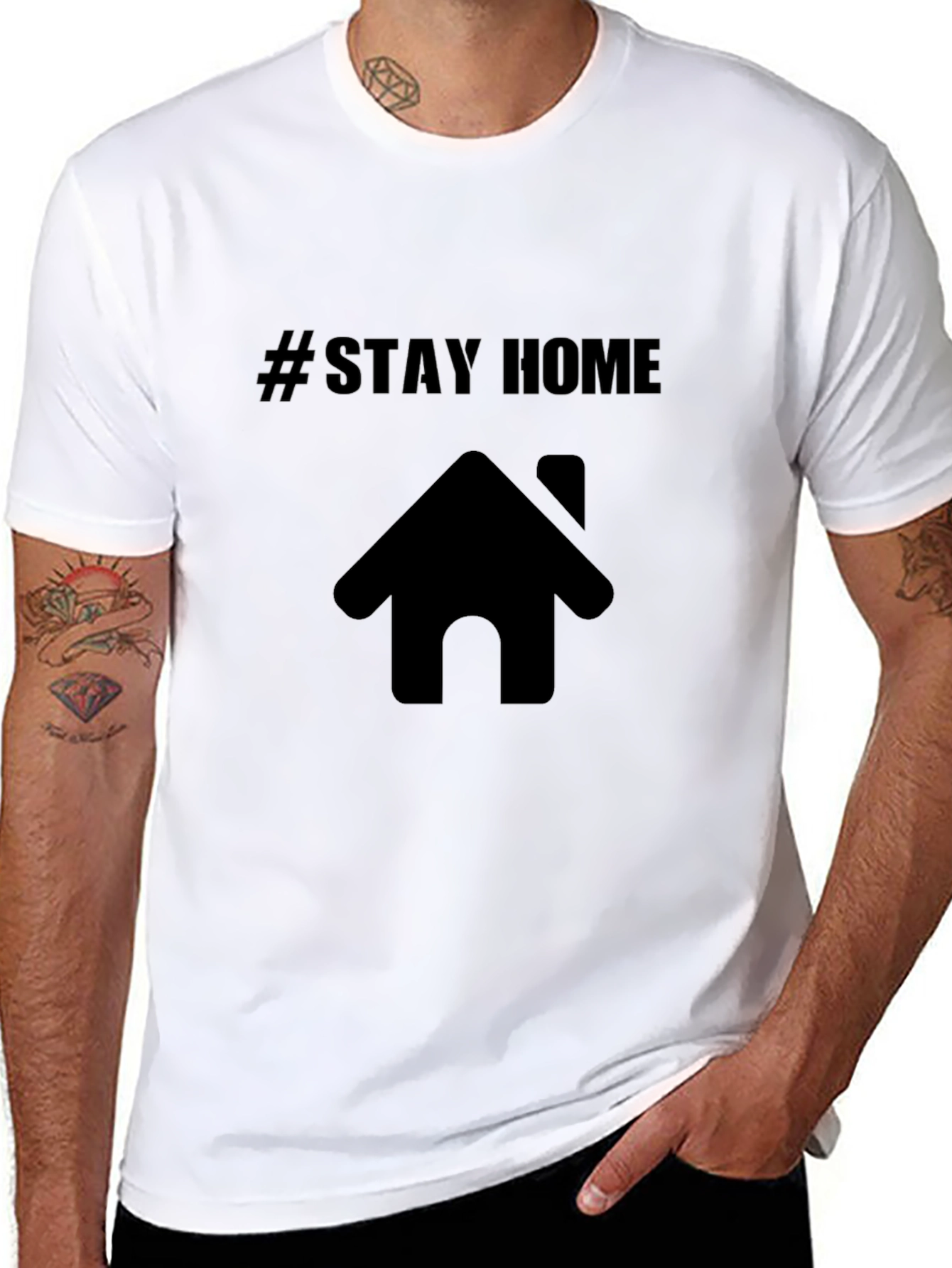 Black Stay Home Graphic Tee - Black T-Shirt view 8