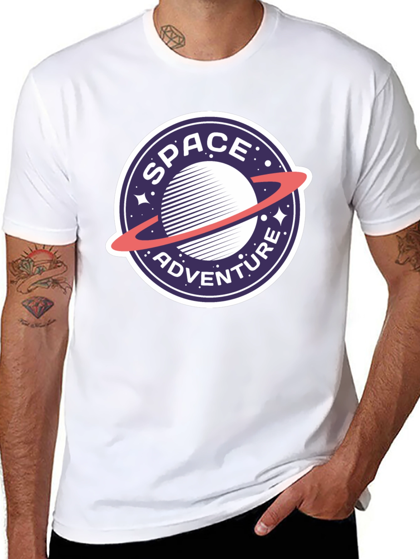 Black Space Adventure Graphic Tee - Cool & Comfy T-Shirt view 8