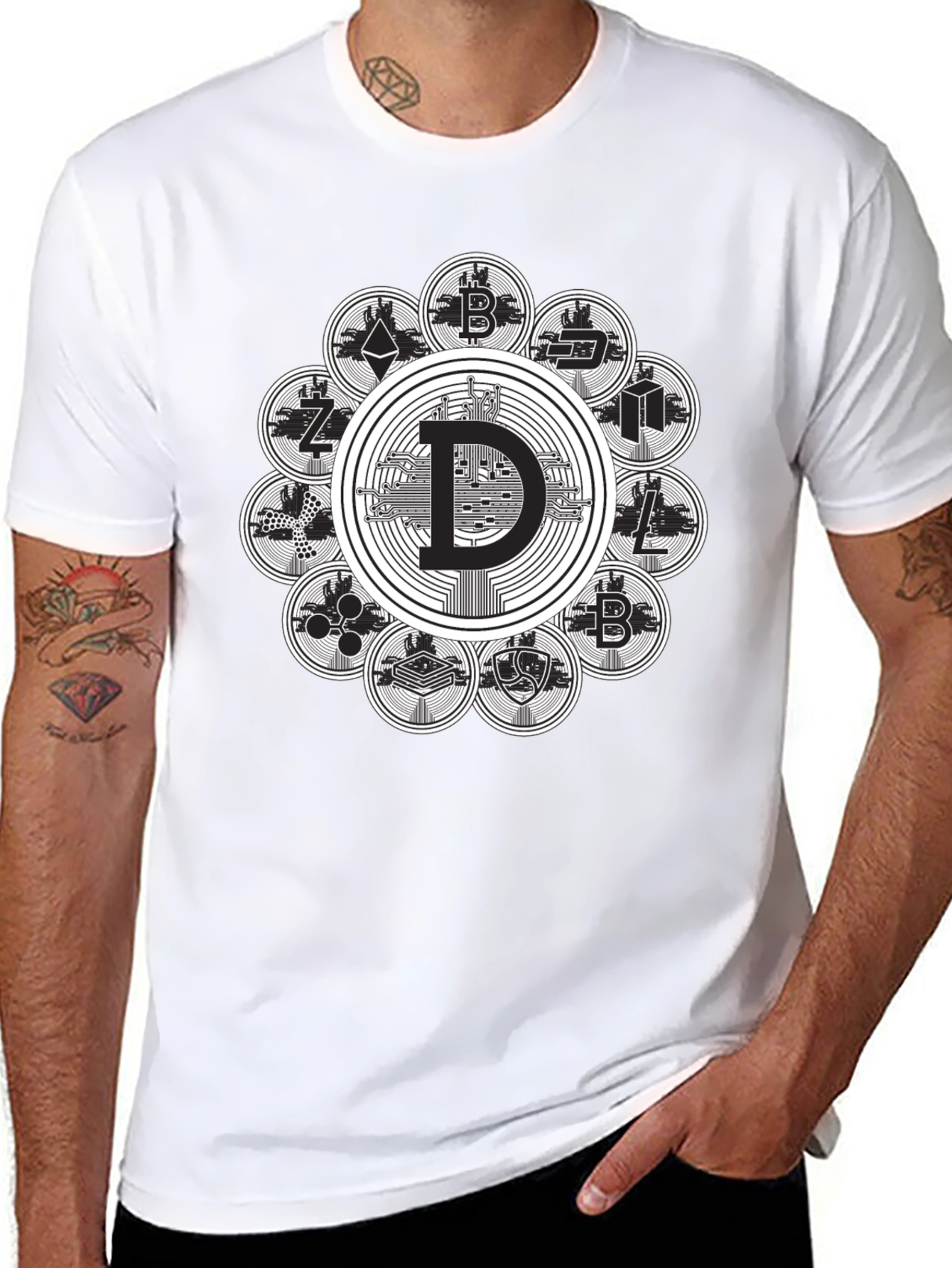 Black Crypto Coin Black T-Shirt view 8