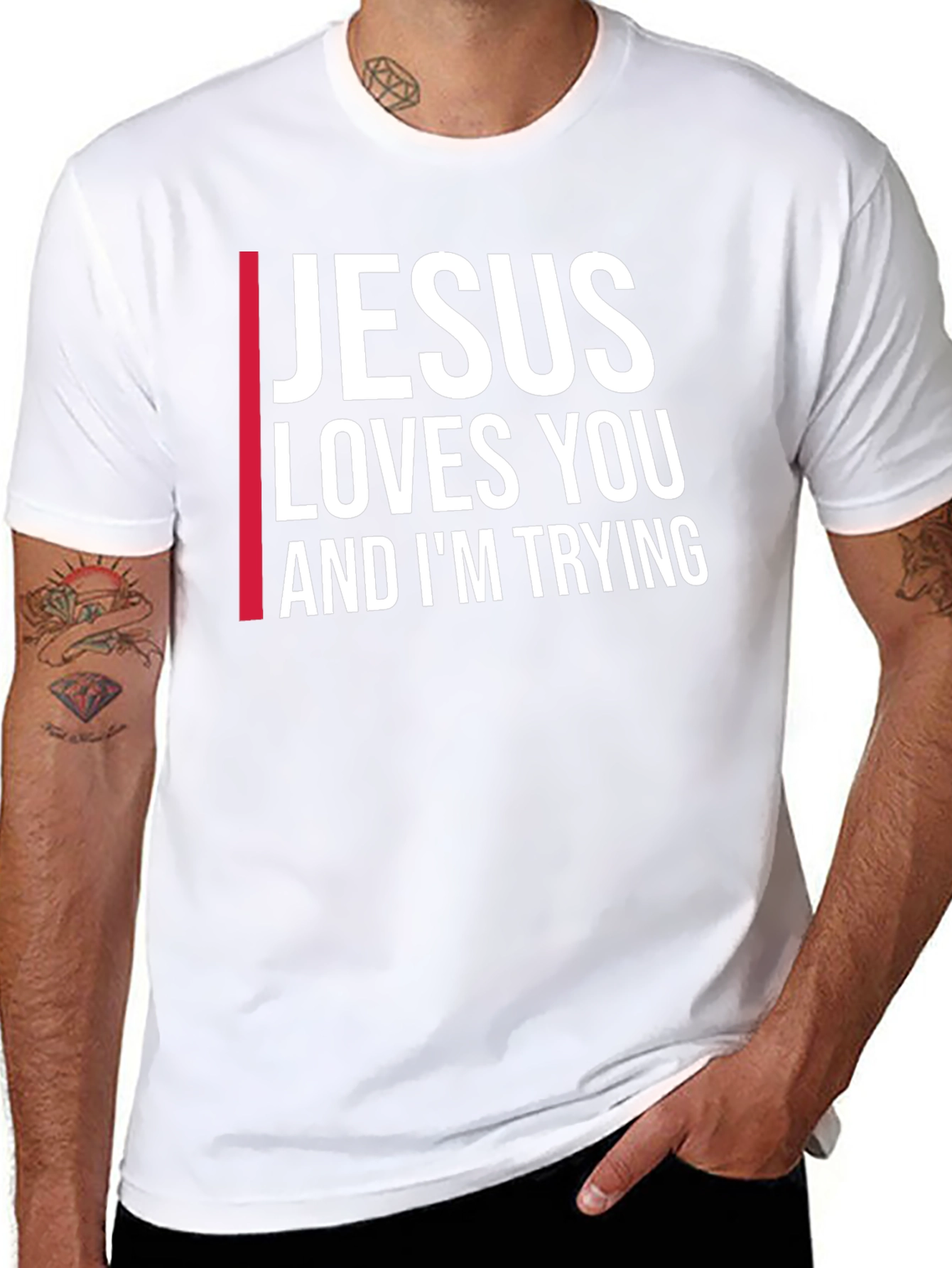 Black Jesus Loves You Graphic Tee - Black view 8