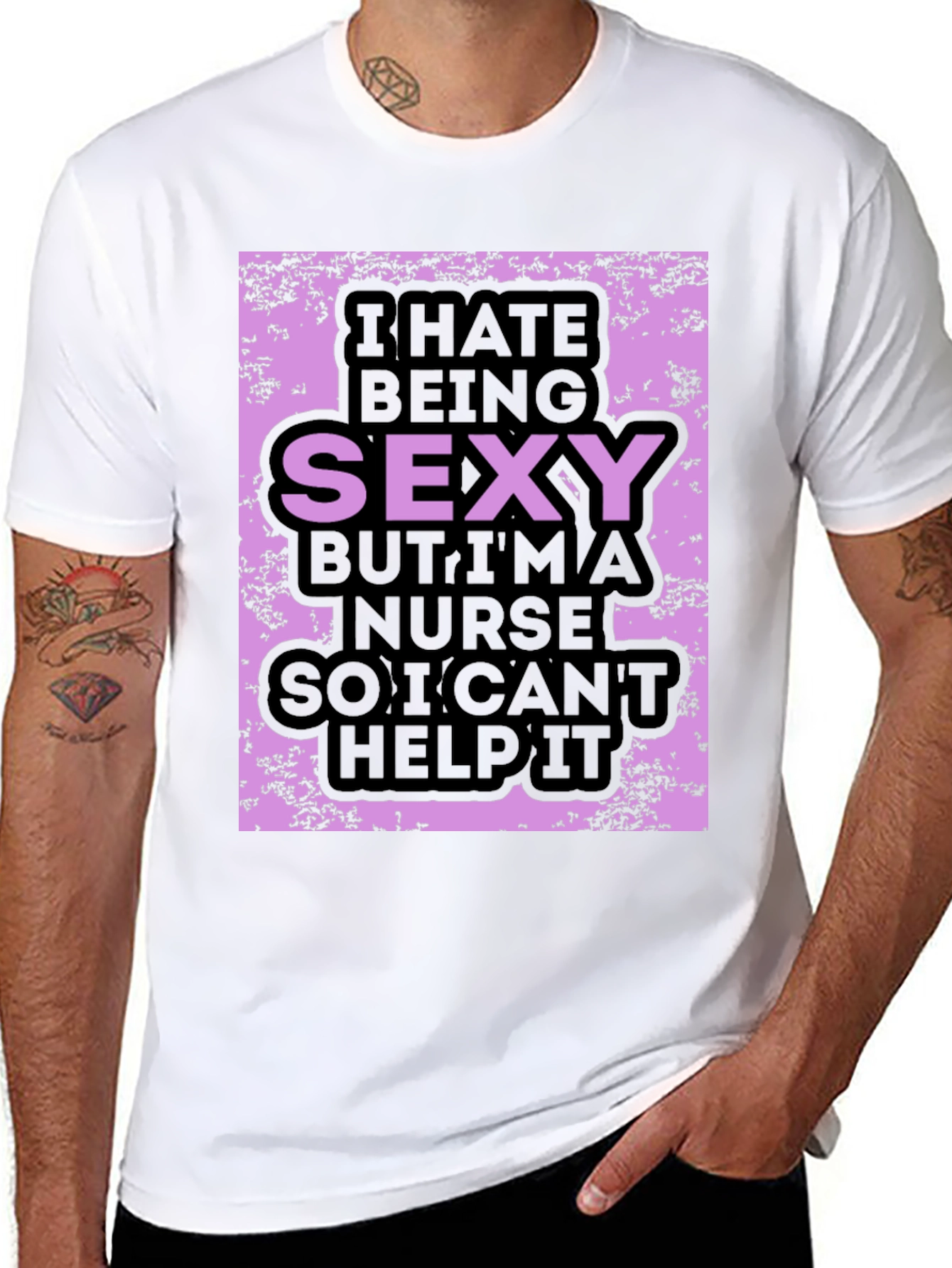 Black Funny Nurse T-Shirt: I Hate Being Sexy view 8