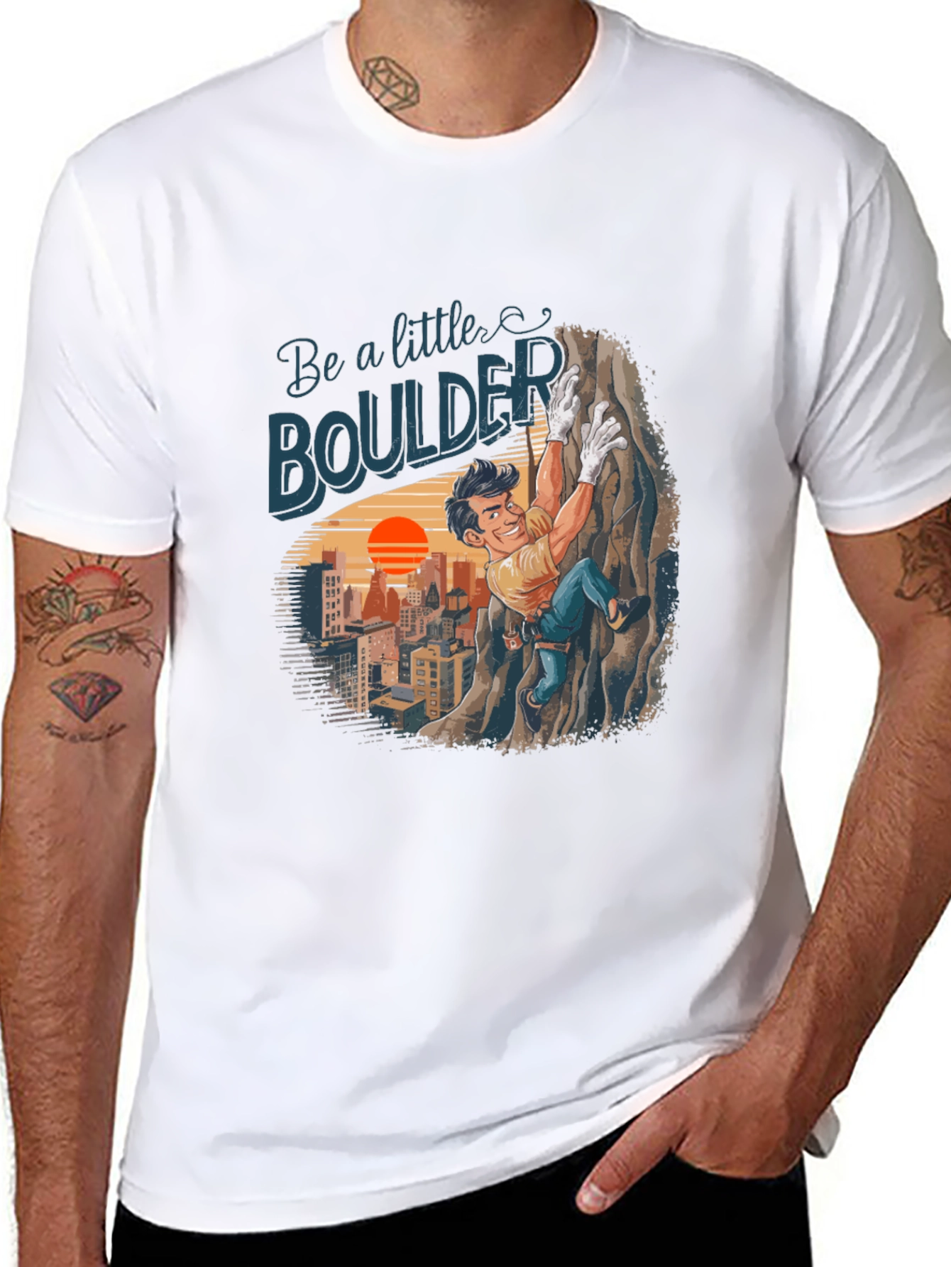 Black Be a Little Boulder Climbing T-Shirt view 8