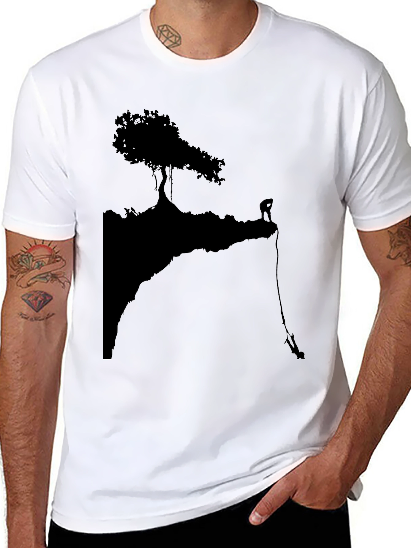 Black Silhouette Climber Graphic Tee - Black view 8