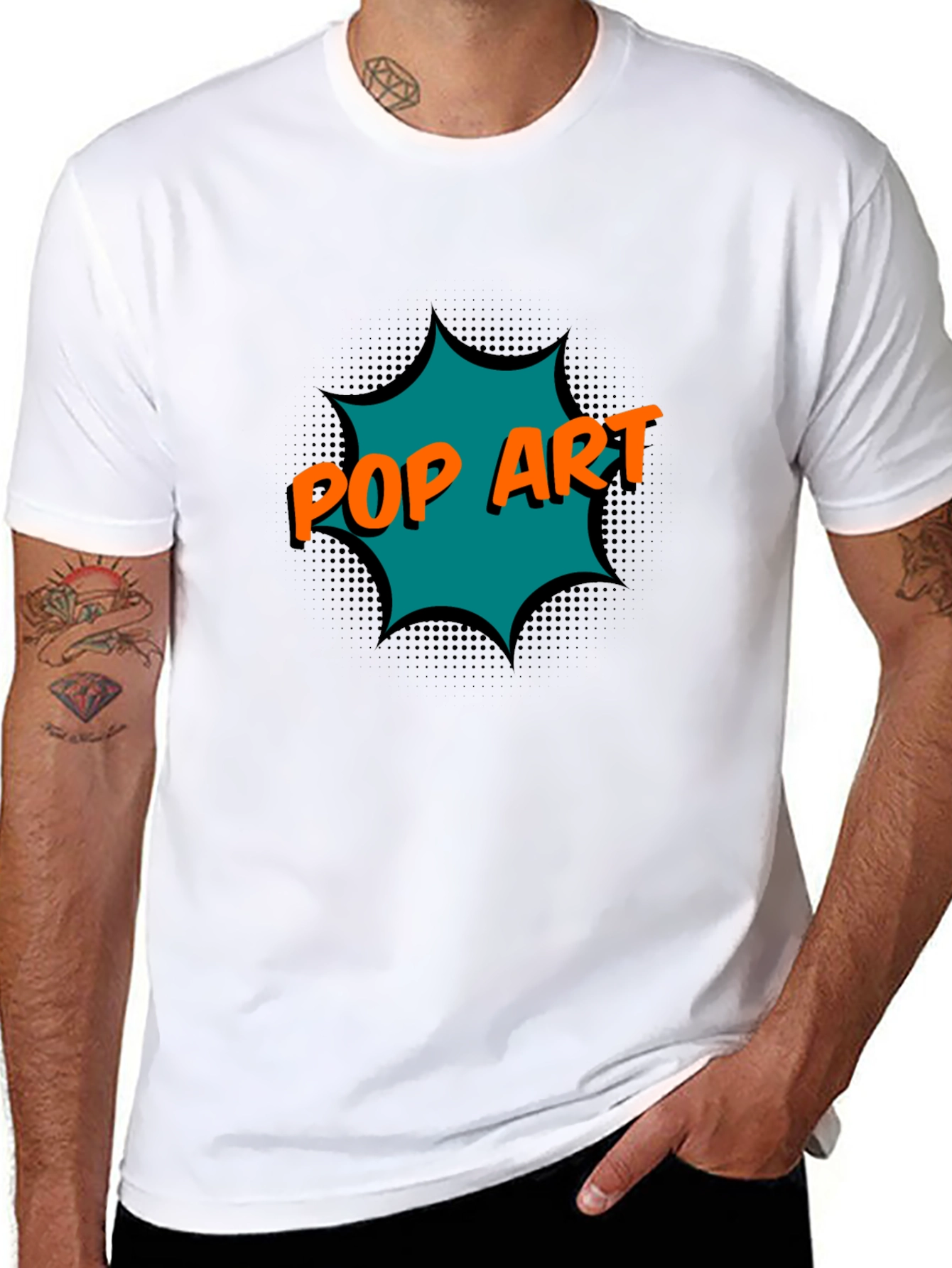 Black Pop Art Graphic Black T-Shirt view 8