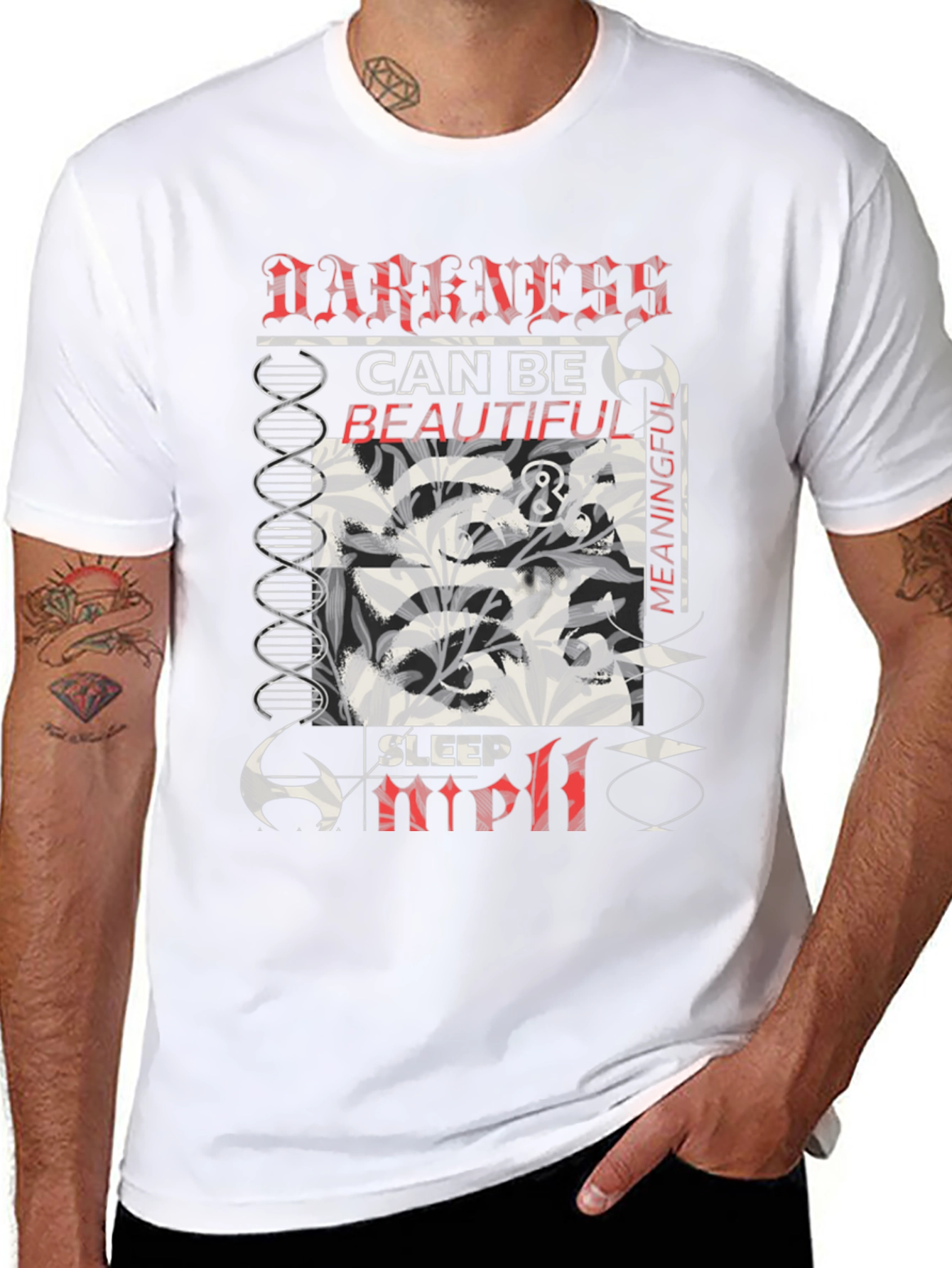 Black Darkness Sleep Graphic Black T-Shirt view 8