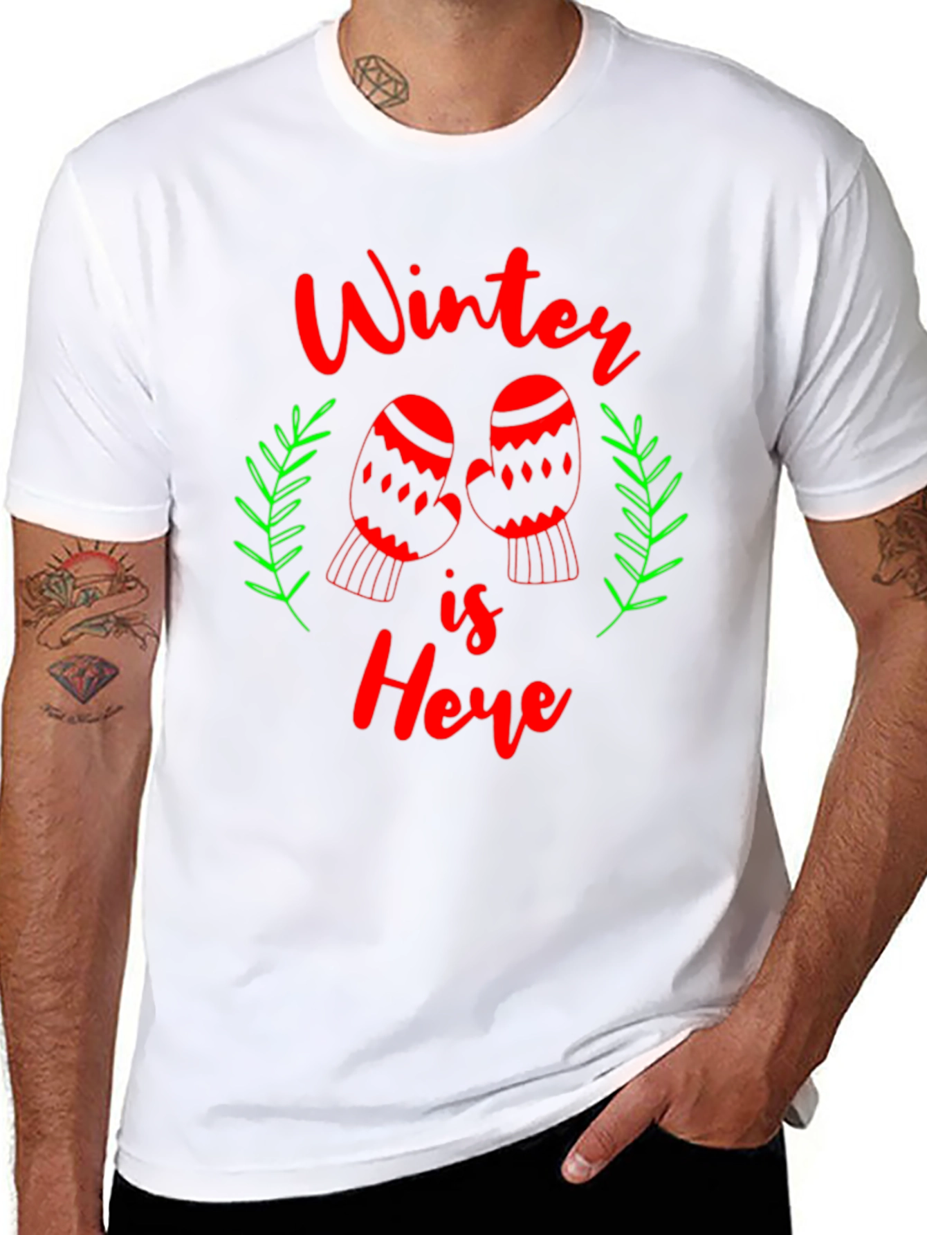 Black Winter is Here Holiday T-Shirt view 8