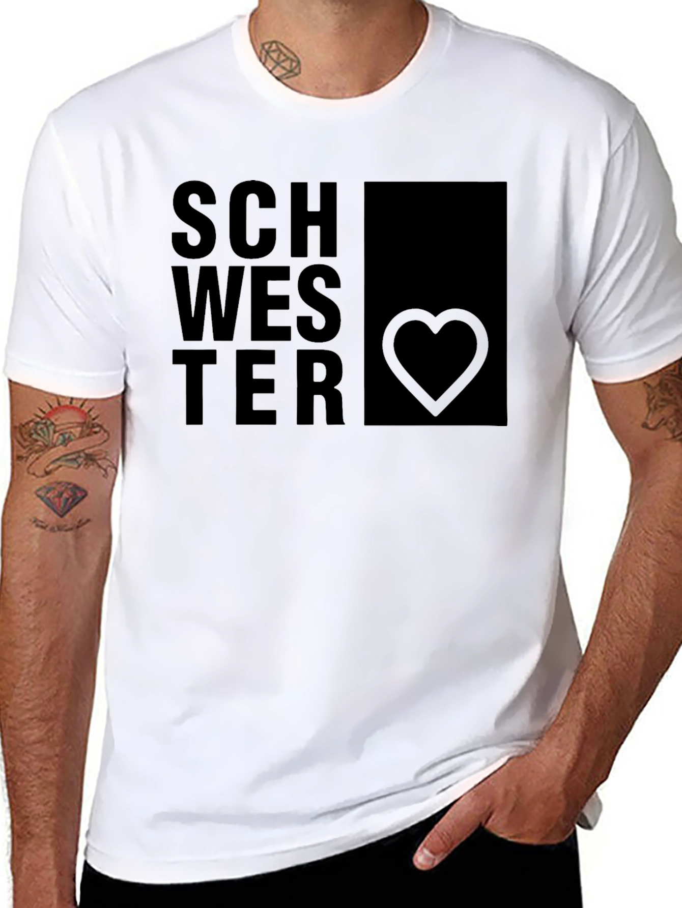 Schwesta Love T-Shirt - Cool Graphic Tee - 8