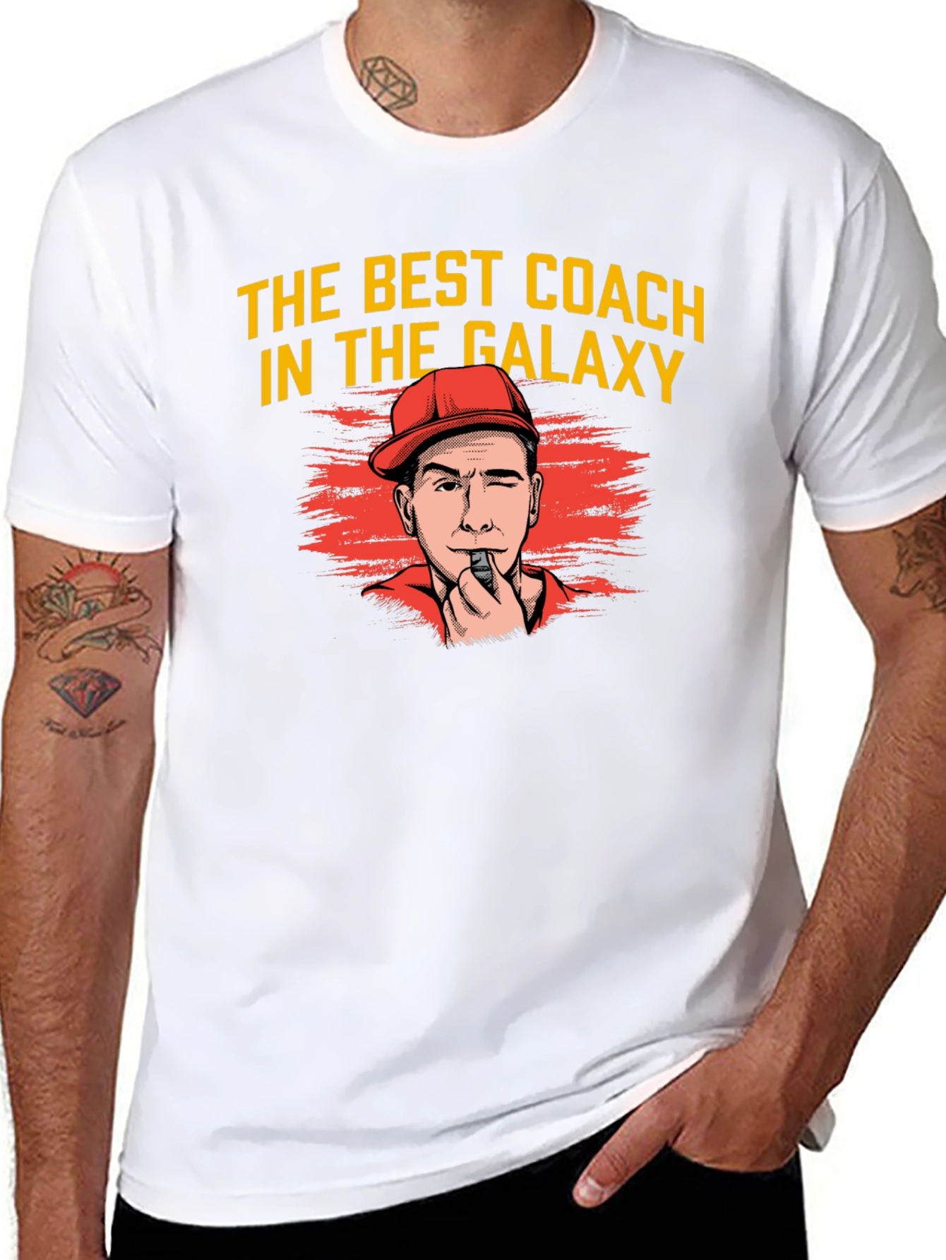Black Best Coach in the Galaxy Graphic Tee view 8