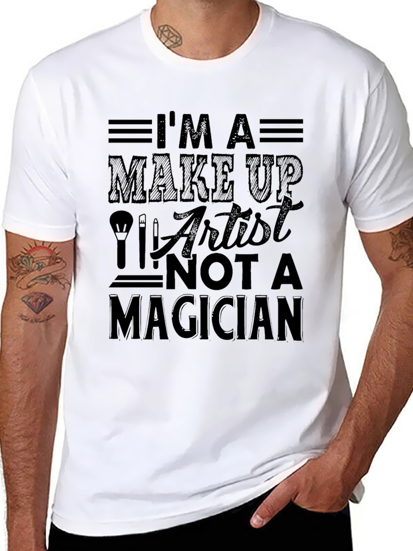 Black I'm a Make Up Artist T-Shirt view 8