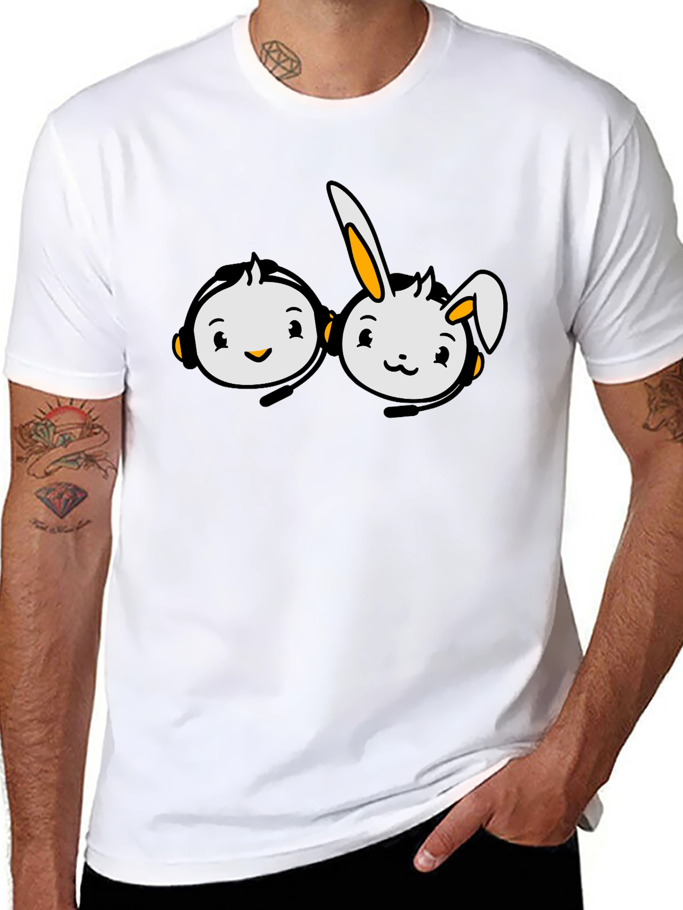 Cute Cartoon Character Graphic T-Shirt - 8