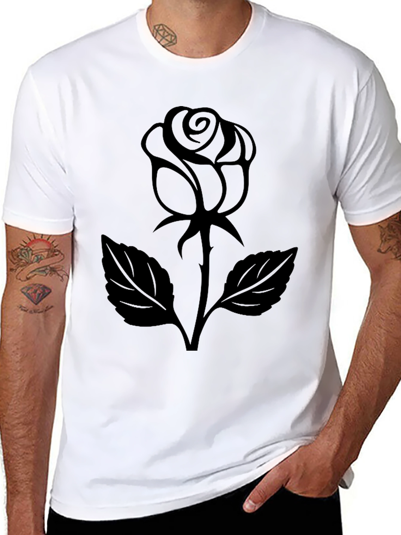 Black Black Rose Graphic Tee view 8