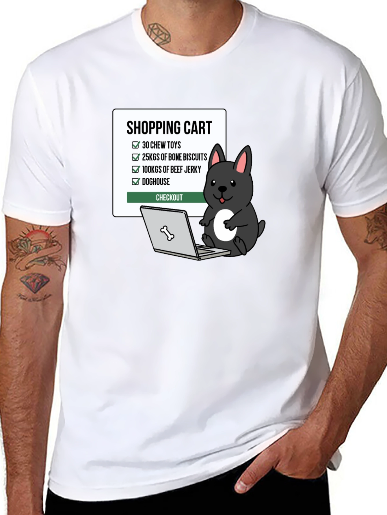Funny Dog Shopping Cart T-Shirt - 8