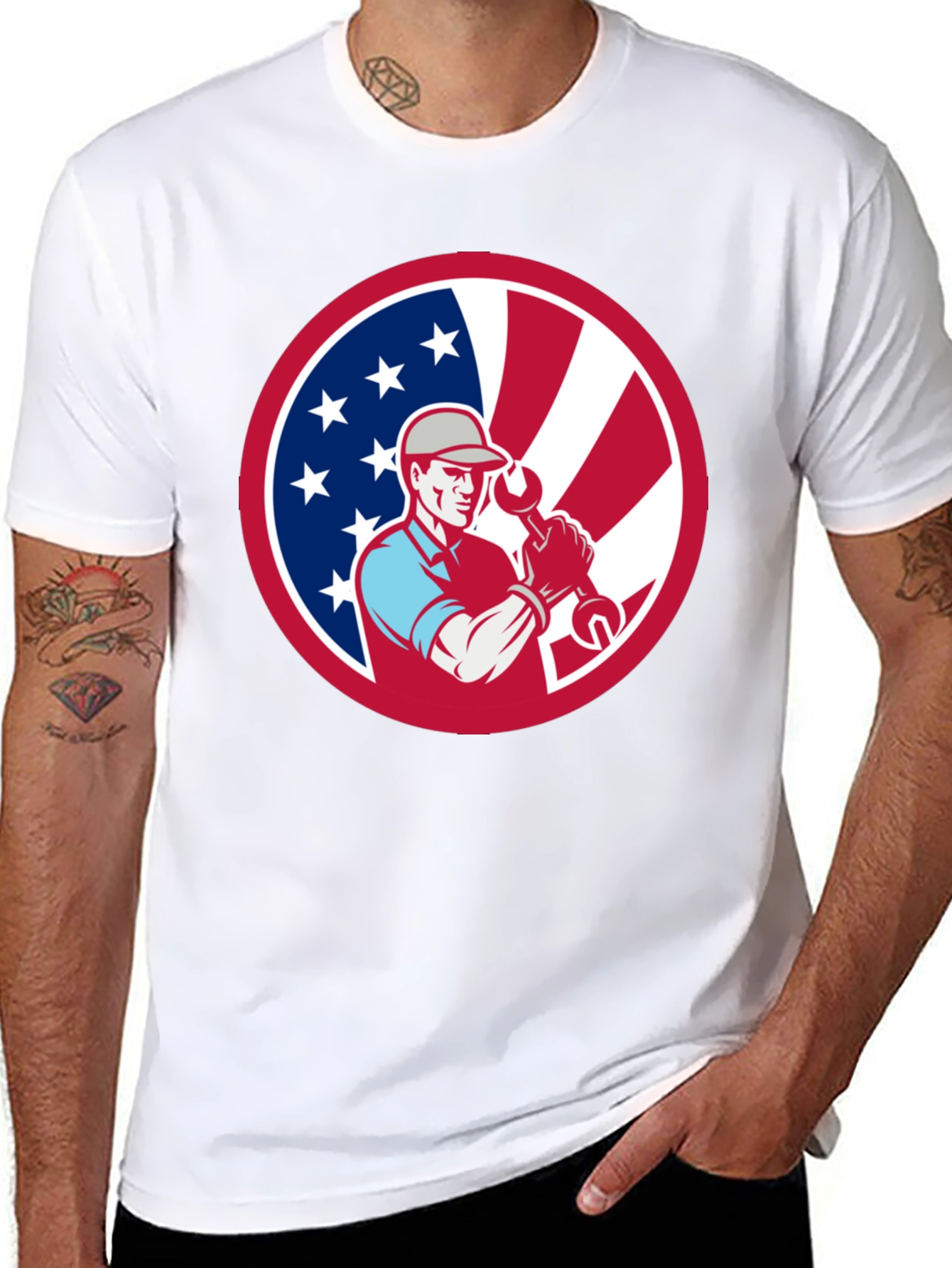 Patriotic Mechanic T-Shirt - USA Pride! - 8