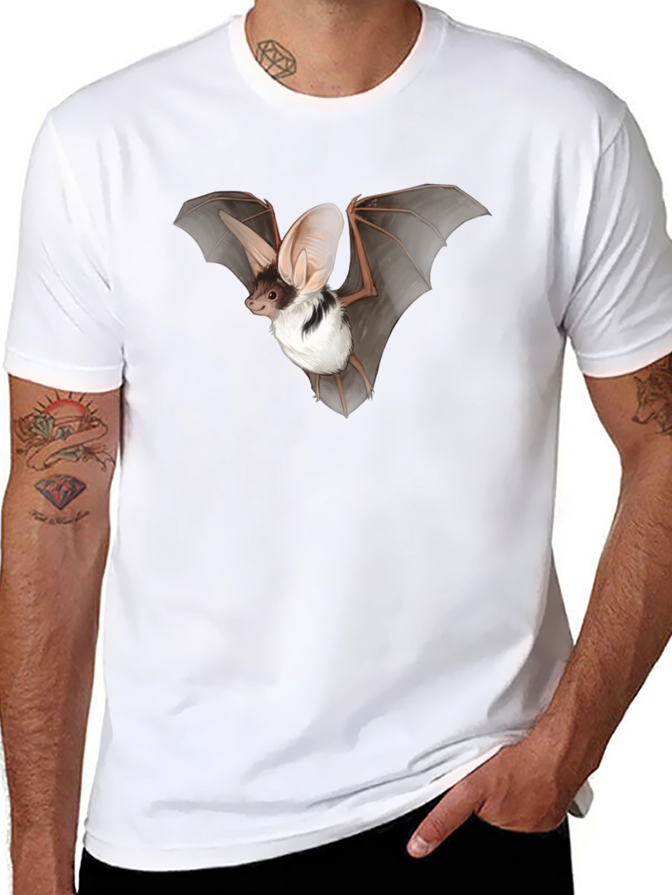 Black Bat Graphic Tee - Black Unisex T-Shirt view 8