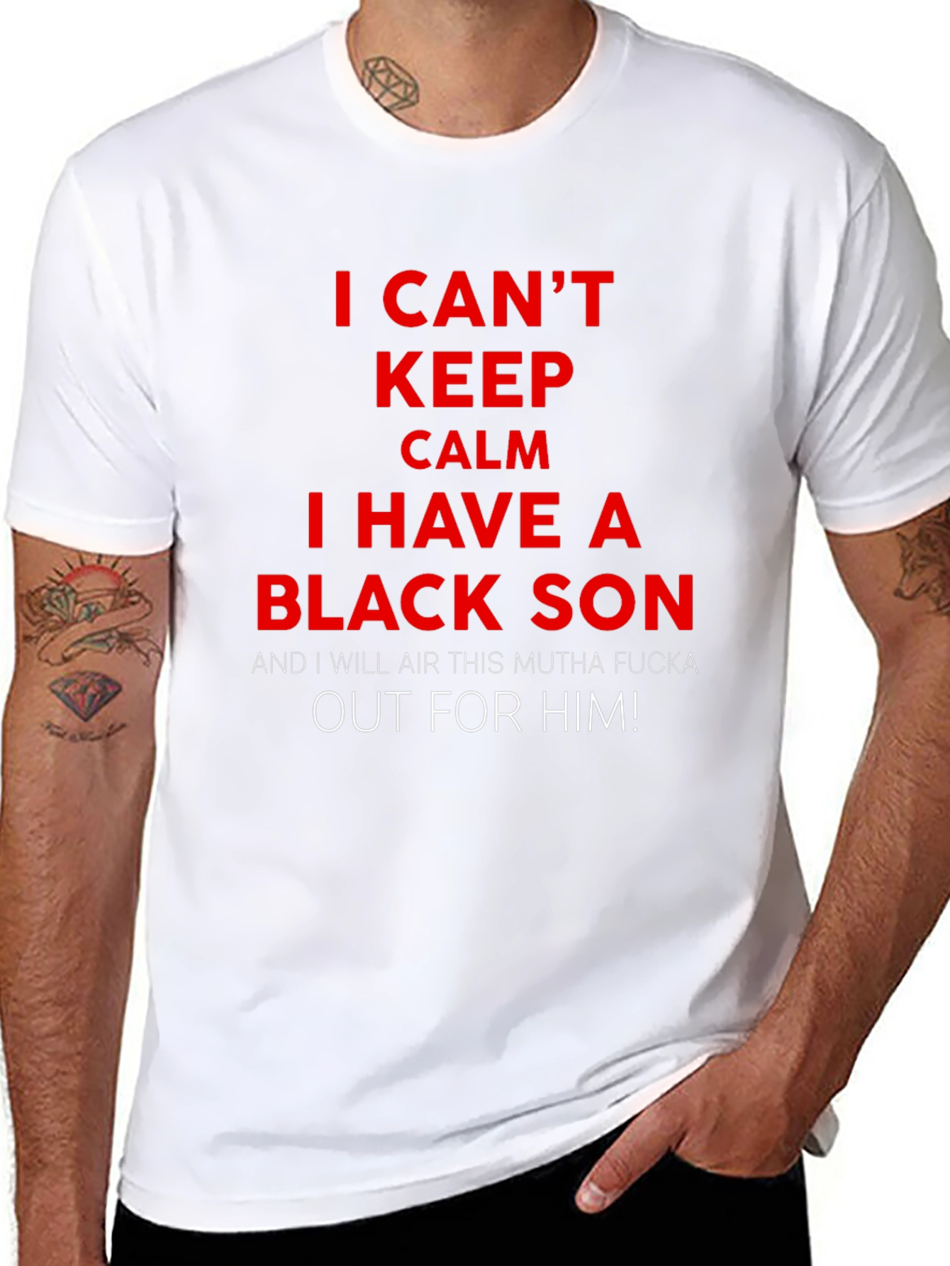 Black I Can't Keep Calm I Have A Black Son T-Shirt view 8