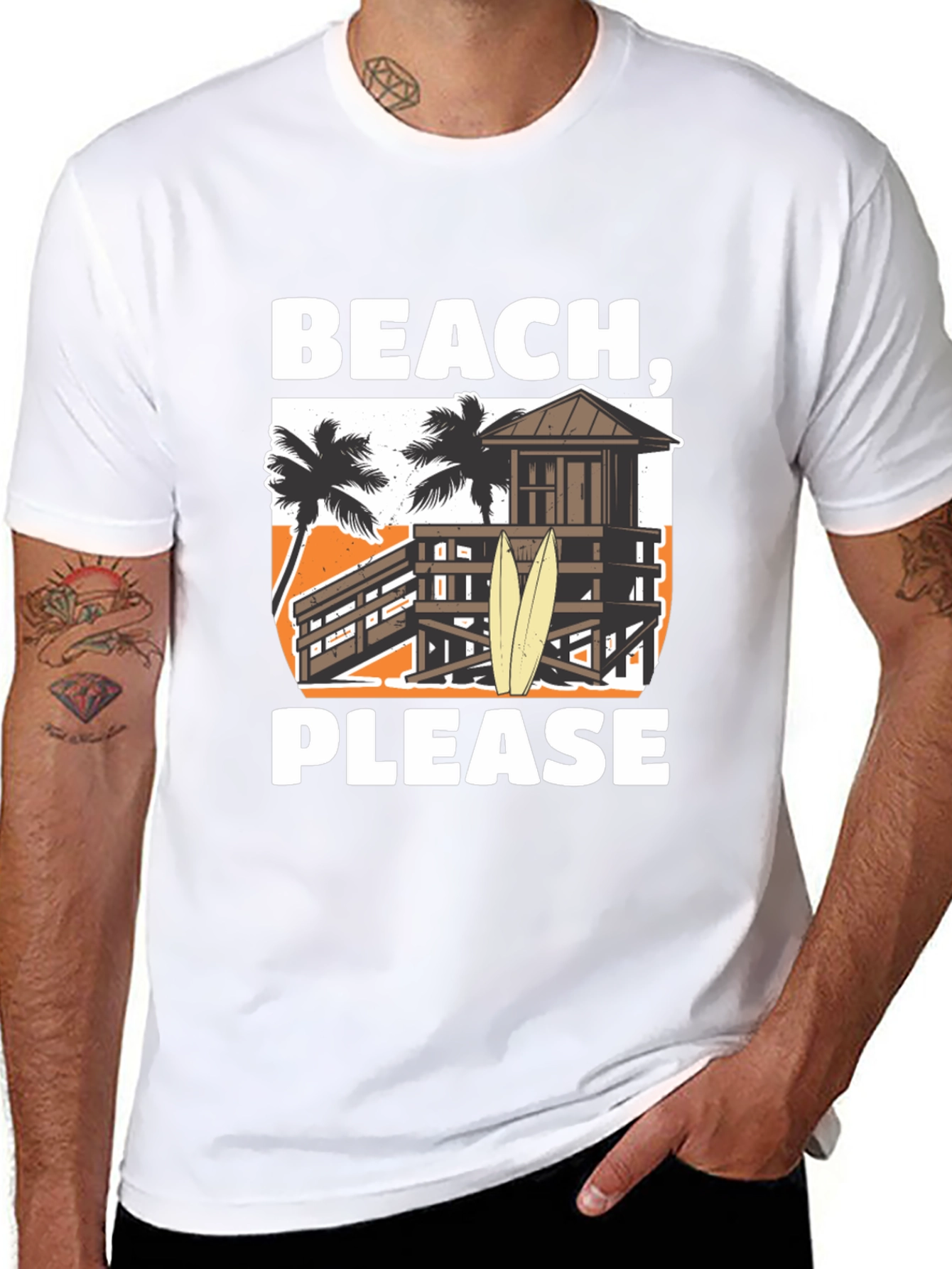 Black Beach, Please T-Shirt - Summer Vacation Apparel view 8