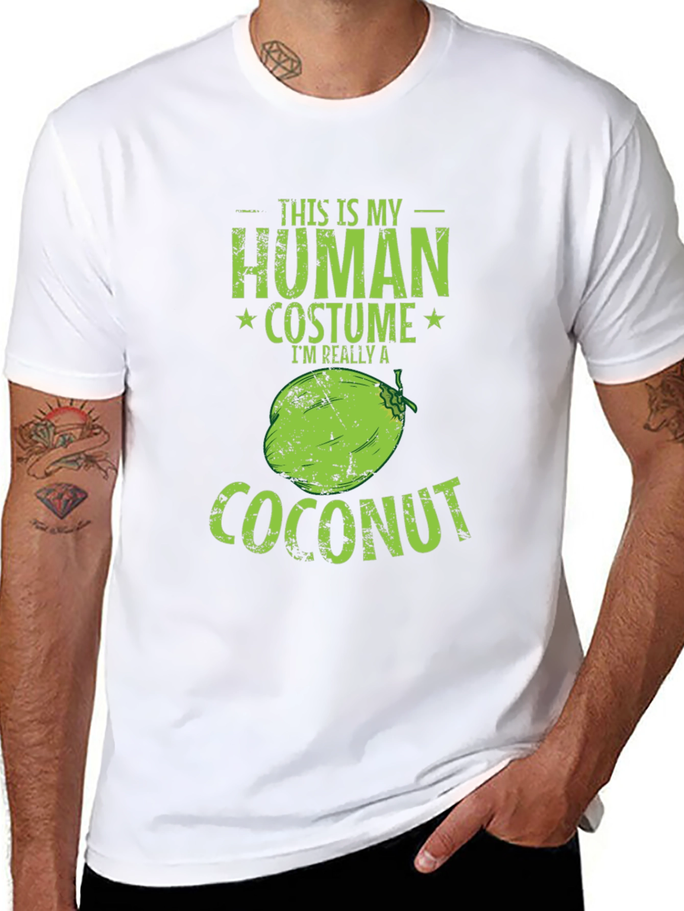 Black Human Costume Coconut Graphic Tee view 8
