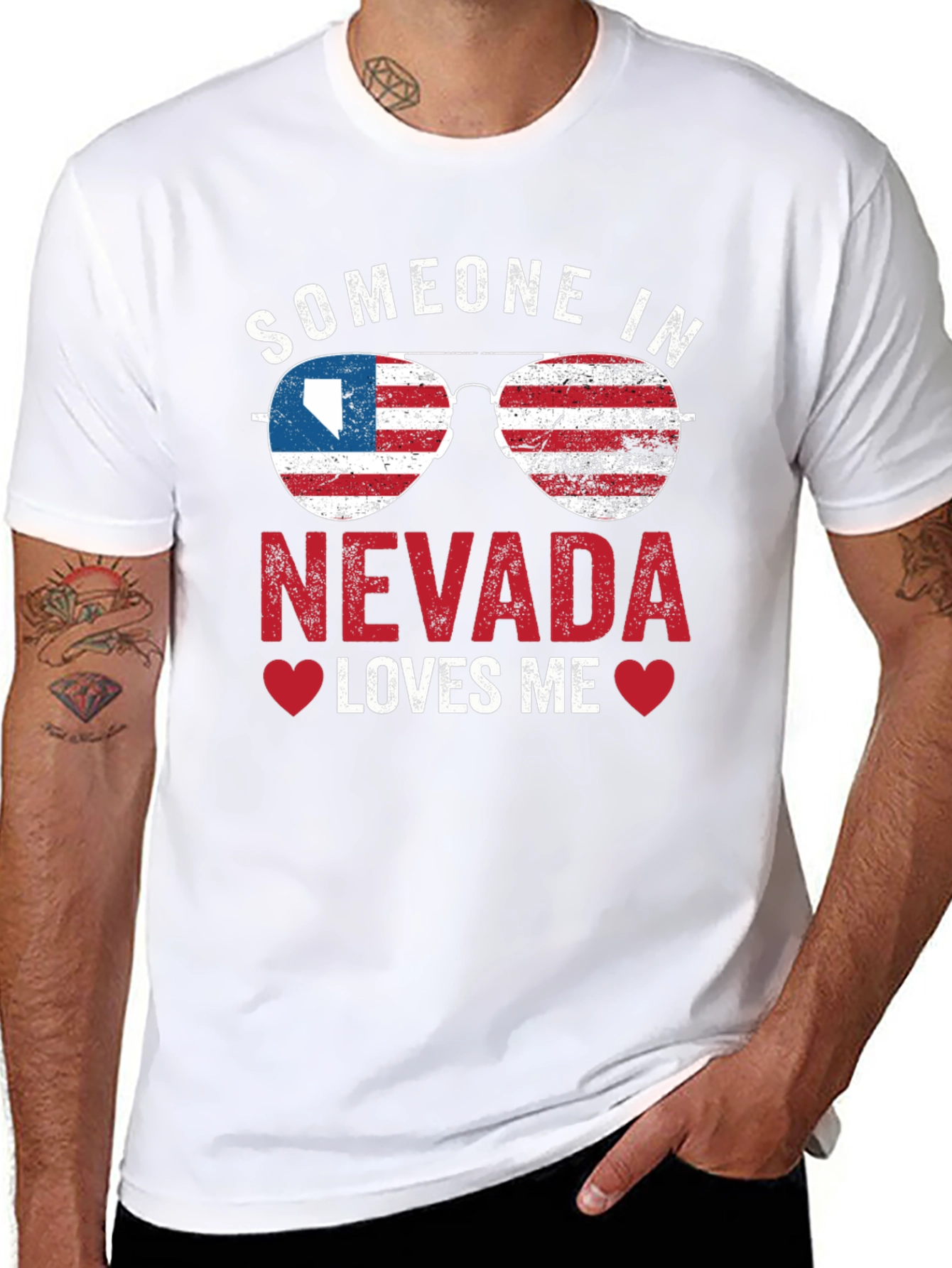 Black Nevada Loves Me Graphic T-Shirt view 8