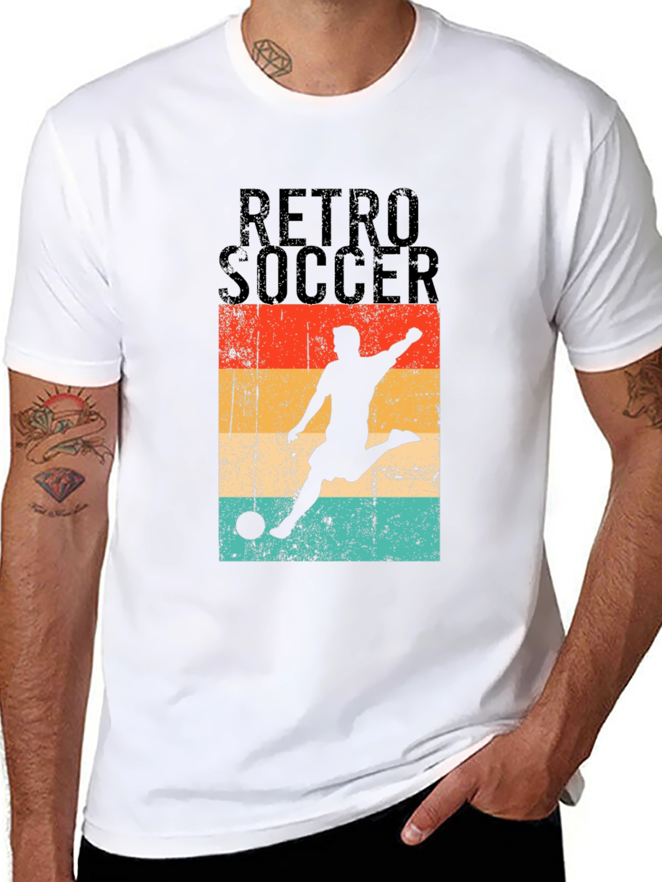 Black Retro Soccer Graphic T-Shirt - Stylish Casual Wear view 8
