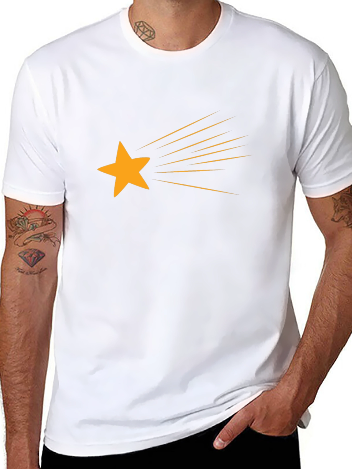 Black Shooting Star Graphic Tee - Black view 8