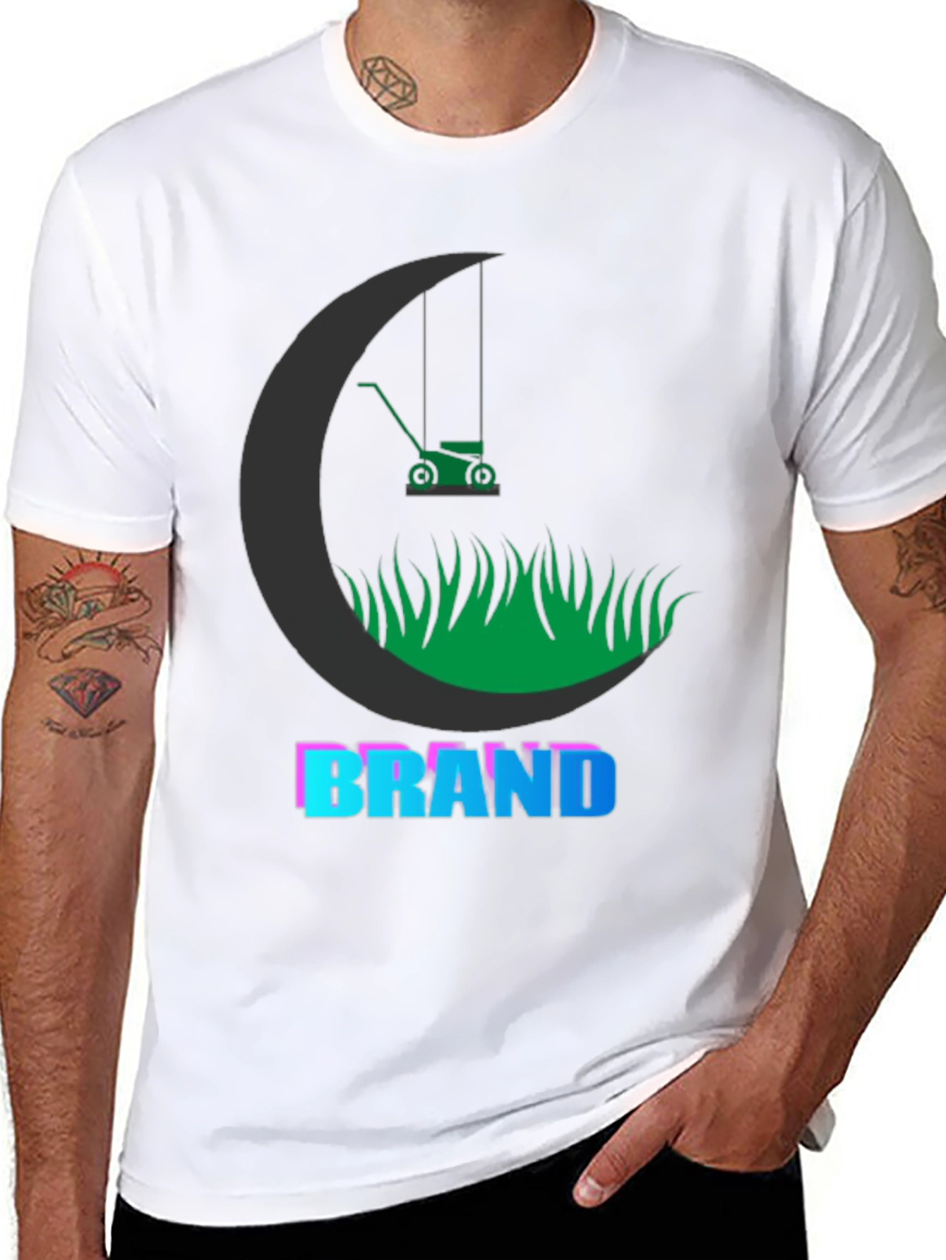 Black Lawnmower Graphic Tee - Cool Brand T-Shirt view 8