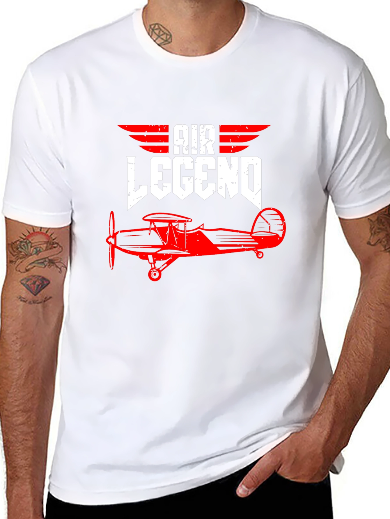 Black Air Legend Vintage Biplane Graphic Tee - Pilot Aviation Shirt view 8