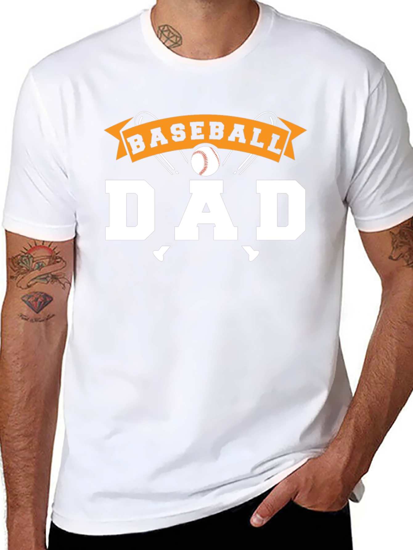 Black Baseball Dad T-Shirt - Sports Fan Apparel view 8