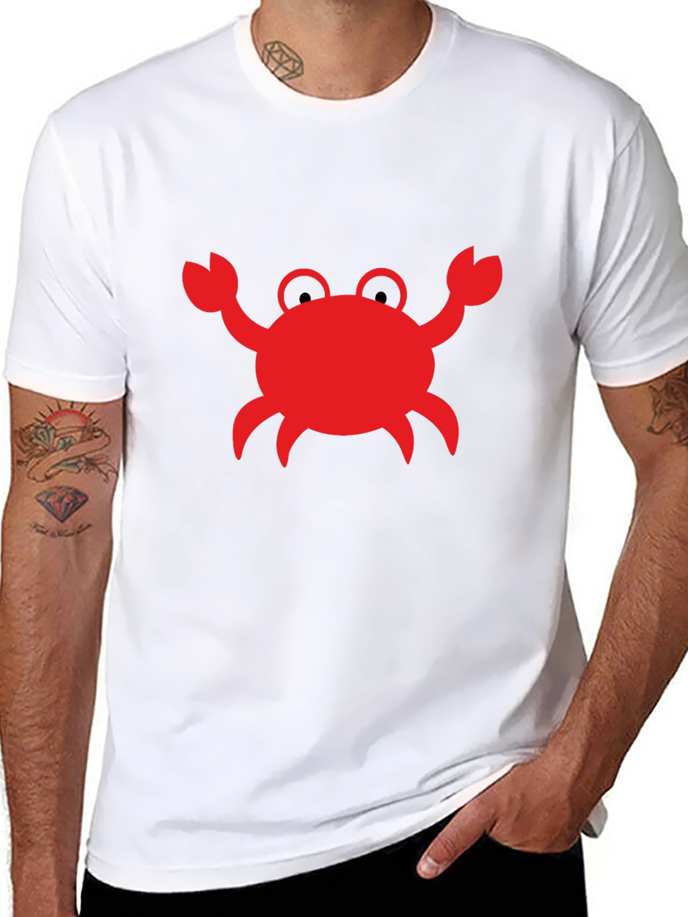 Black Crab Graphic T-Shirt - Black Cotton Tee view 8