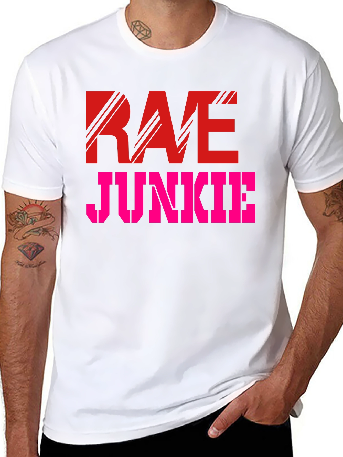 Black Rae Junkie Graphic T-Shirt - Black view 8