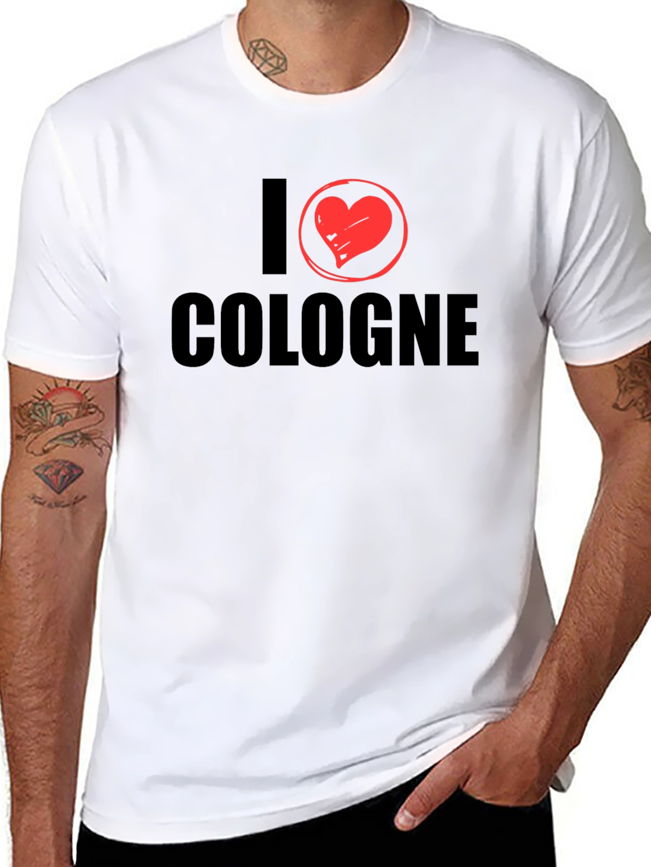 Black I Heart Cologne Black Graphic T-Shirt view 8