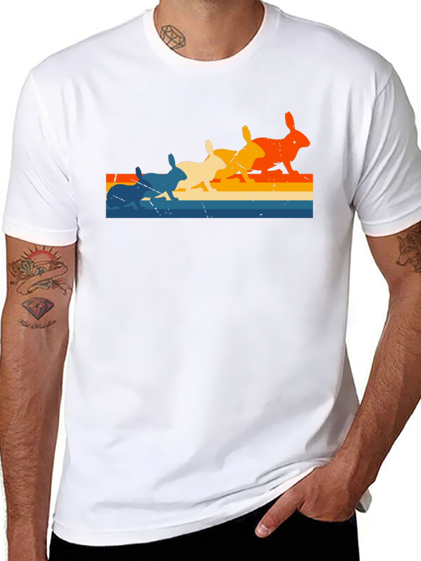 Retro Rabbit Stripe T-Shirt - 8