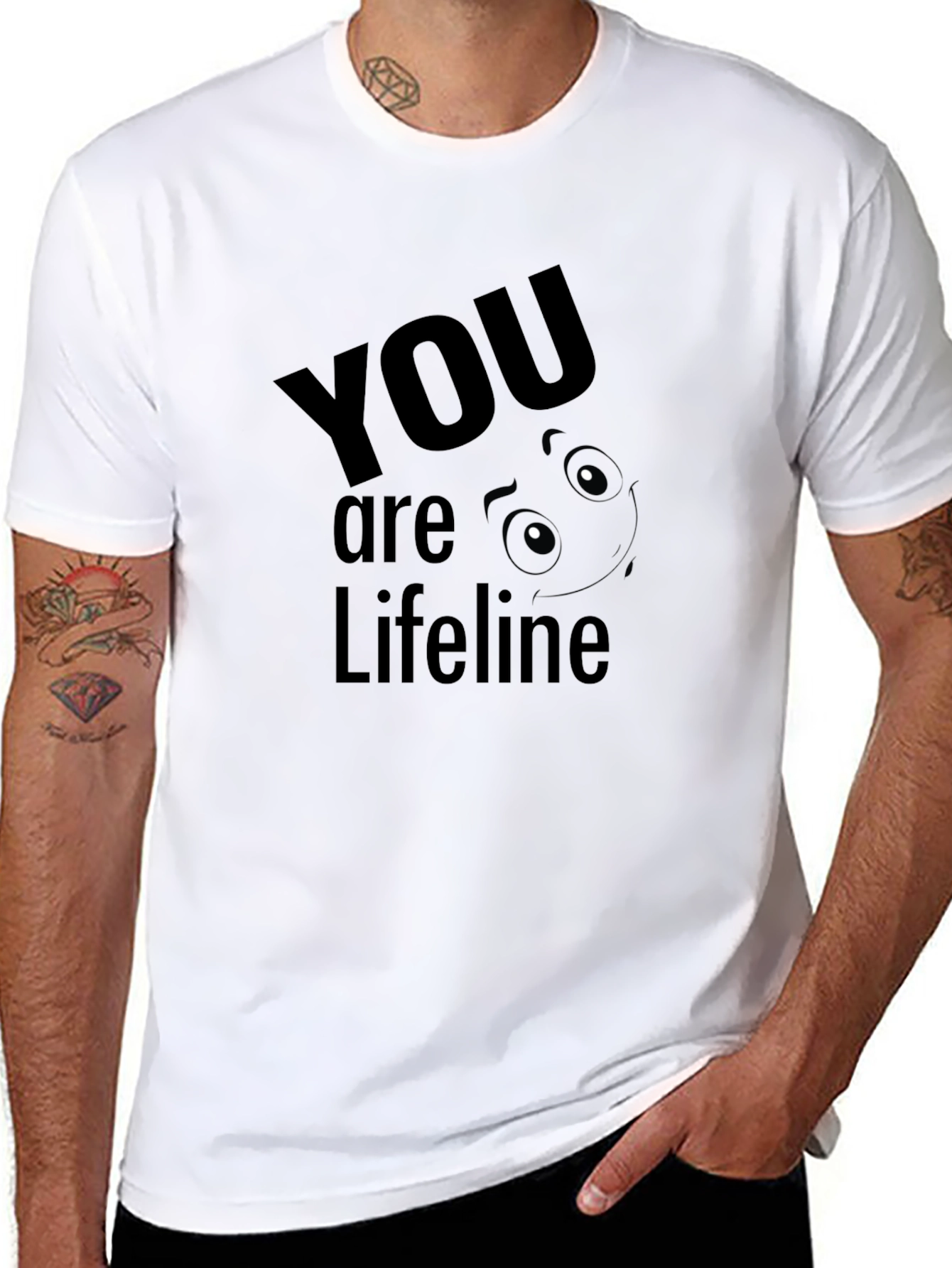 Black You are Lifeline T-Shirt view 8