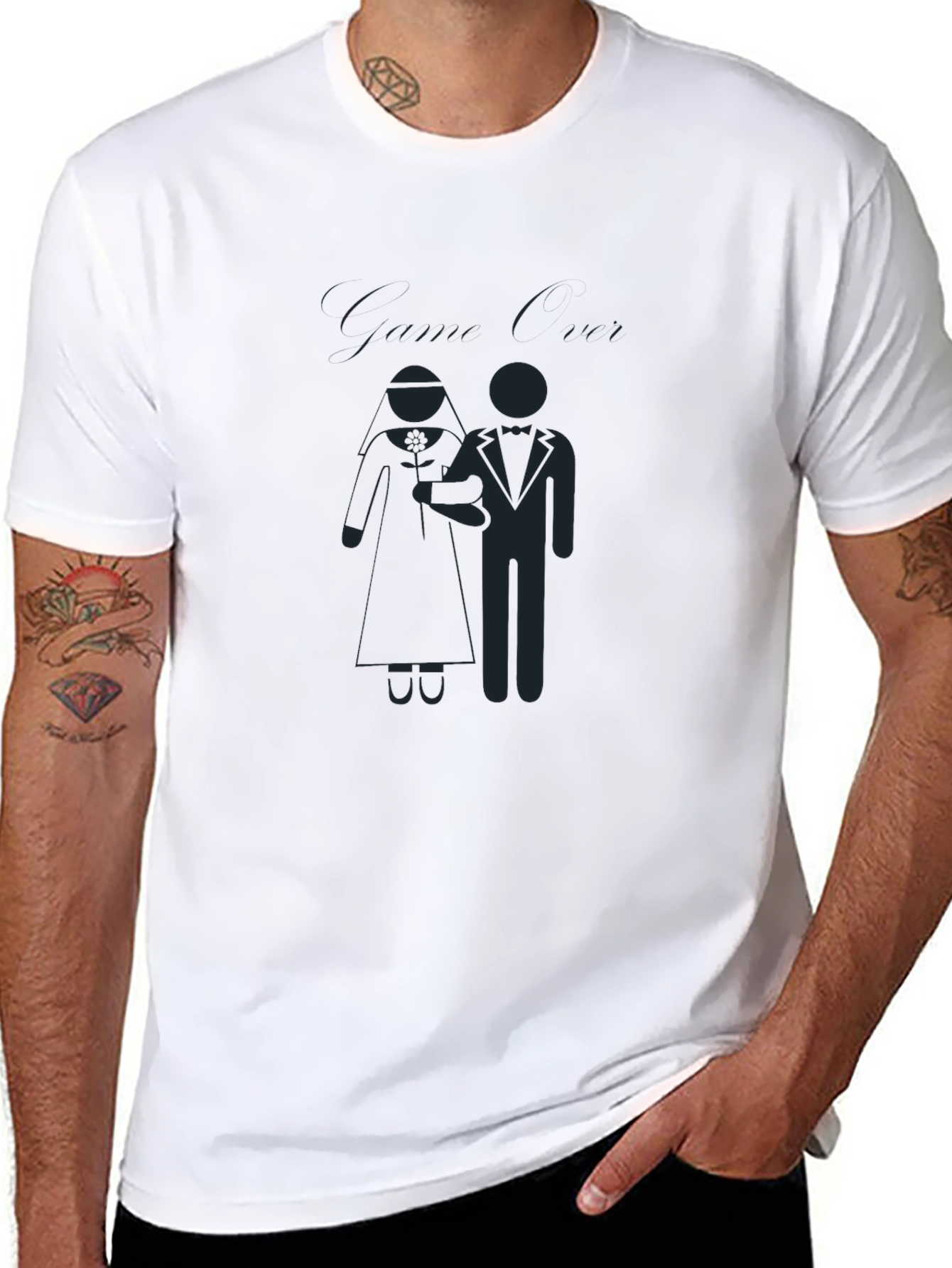 Black Bride & Groom Graphic Tee - Wedding Celebration Shirt view 8