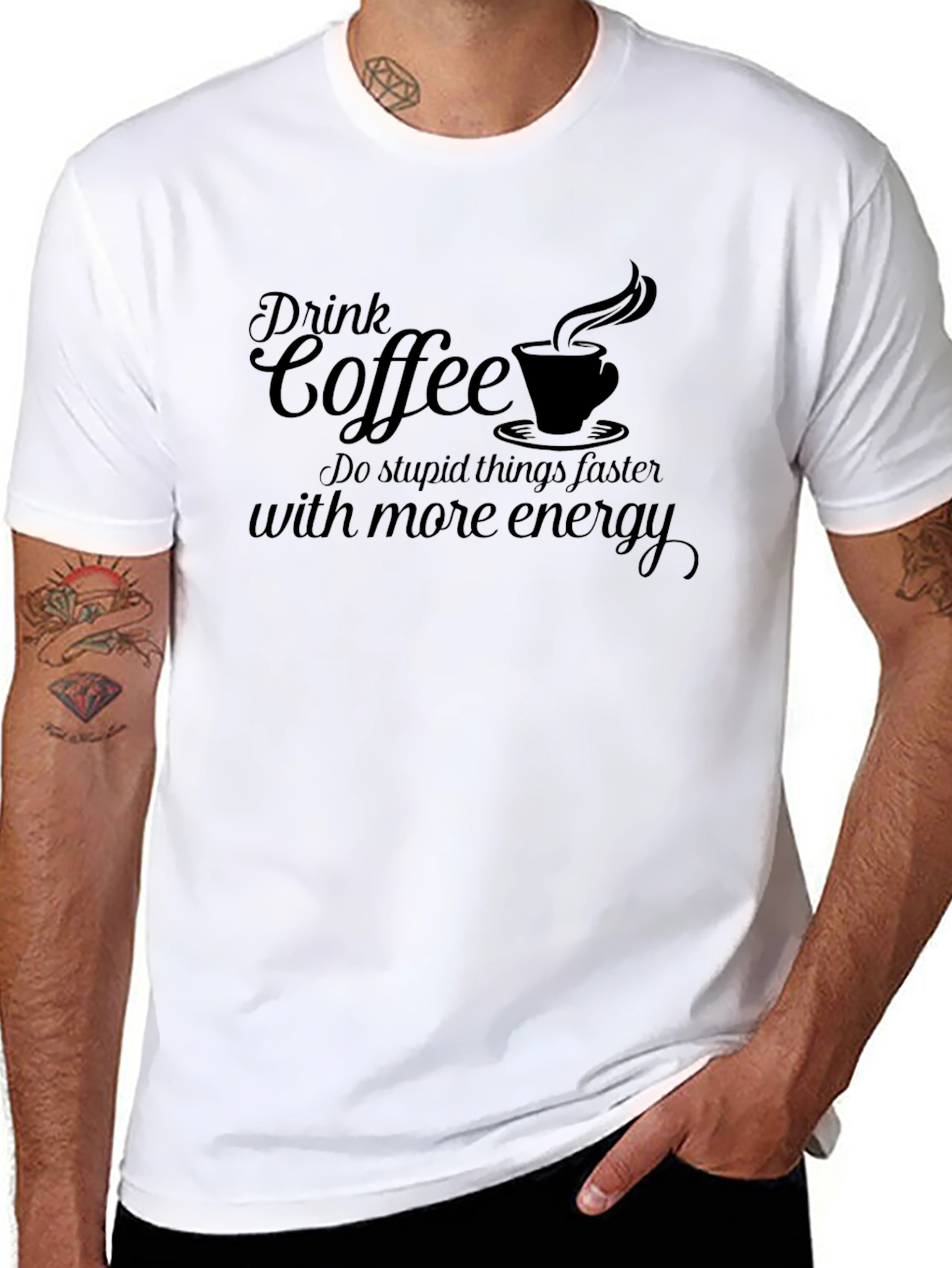 Black Drink Coffee Funny Graphic Tee view 8