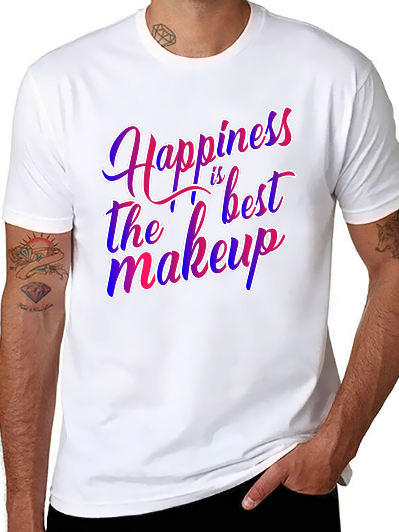 Black Happiness is the Best Makeup Graphic Tee view 8