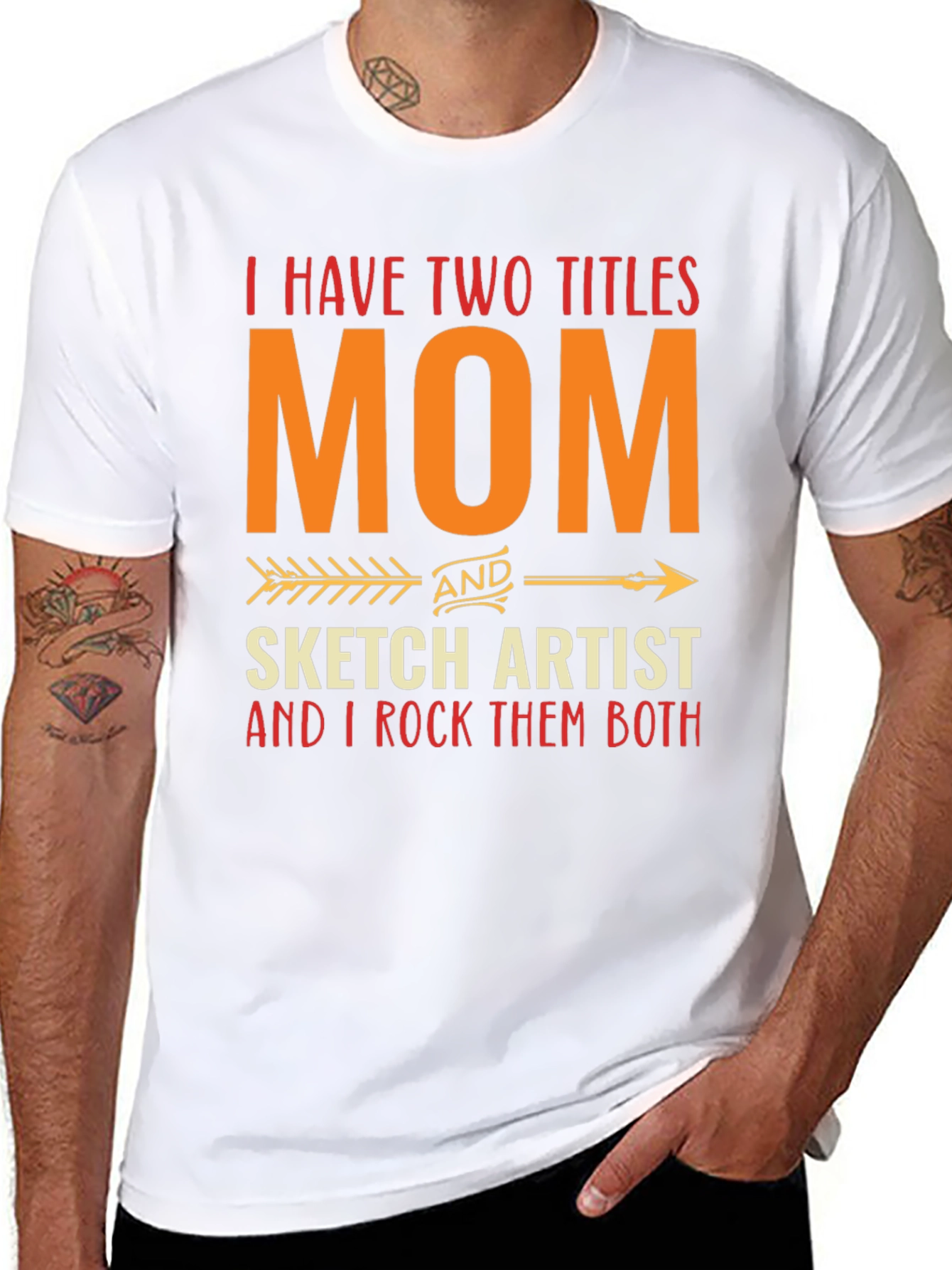 Black Mom and Sketch Artist Graphic T-Shirt view 8
