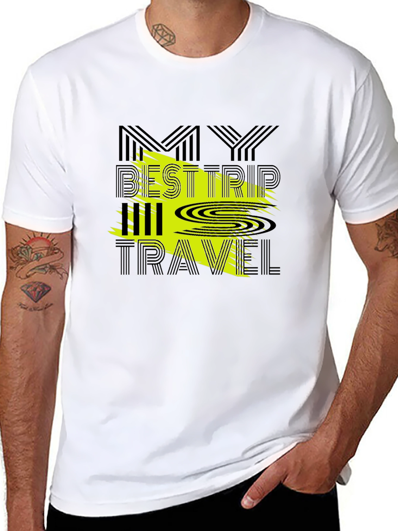 Black My Best Trip All Travel Graphic Tee - Black view 8