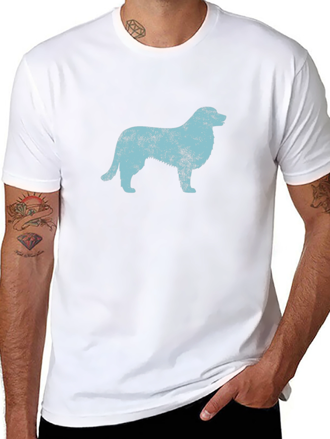 Black Dog Silhouette Graphic Black T-Shirt view 8