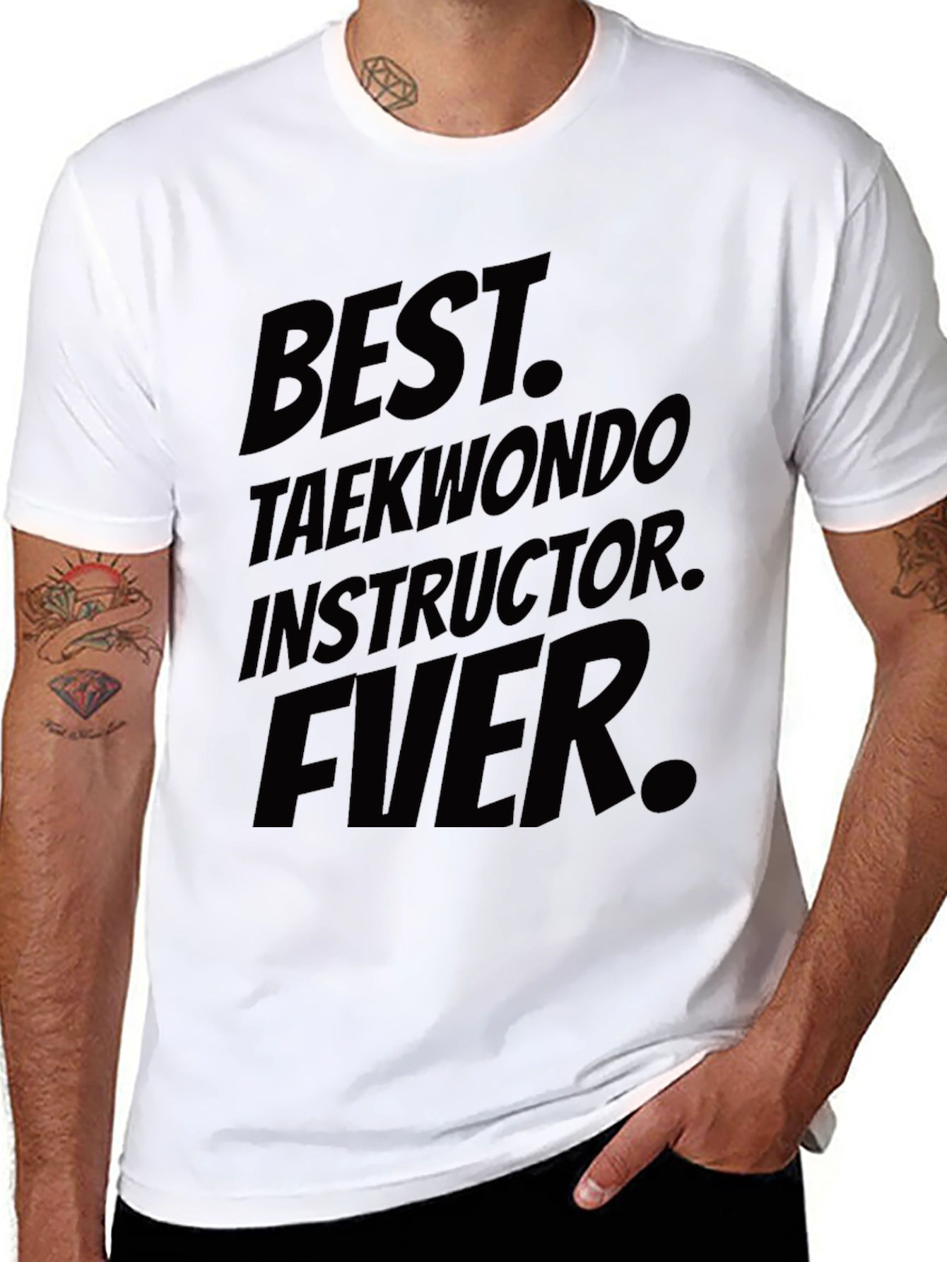 Black Best Taekwondo Instructor Ever - Black T-Shirt view 8