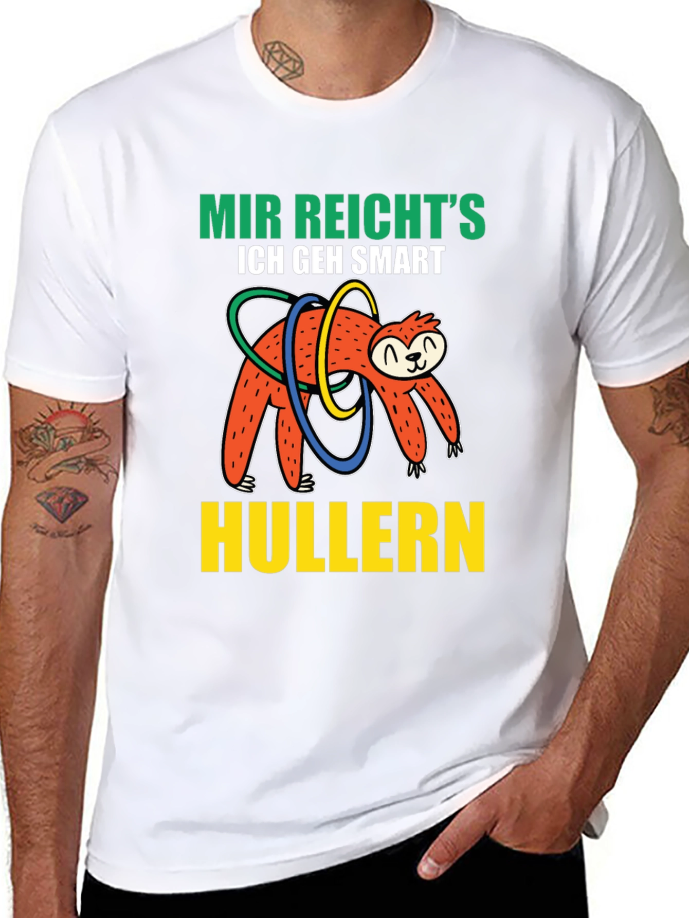 Black Mir Reicht's Sloth Hulla Hooping T-Shirt view 8