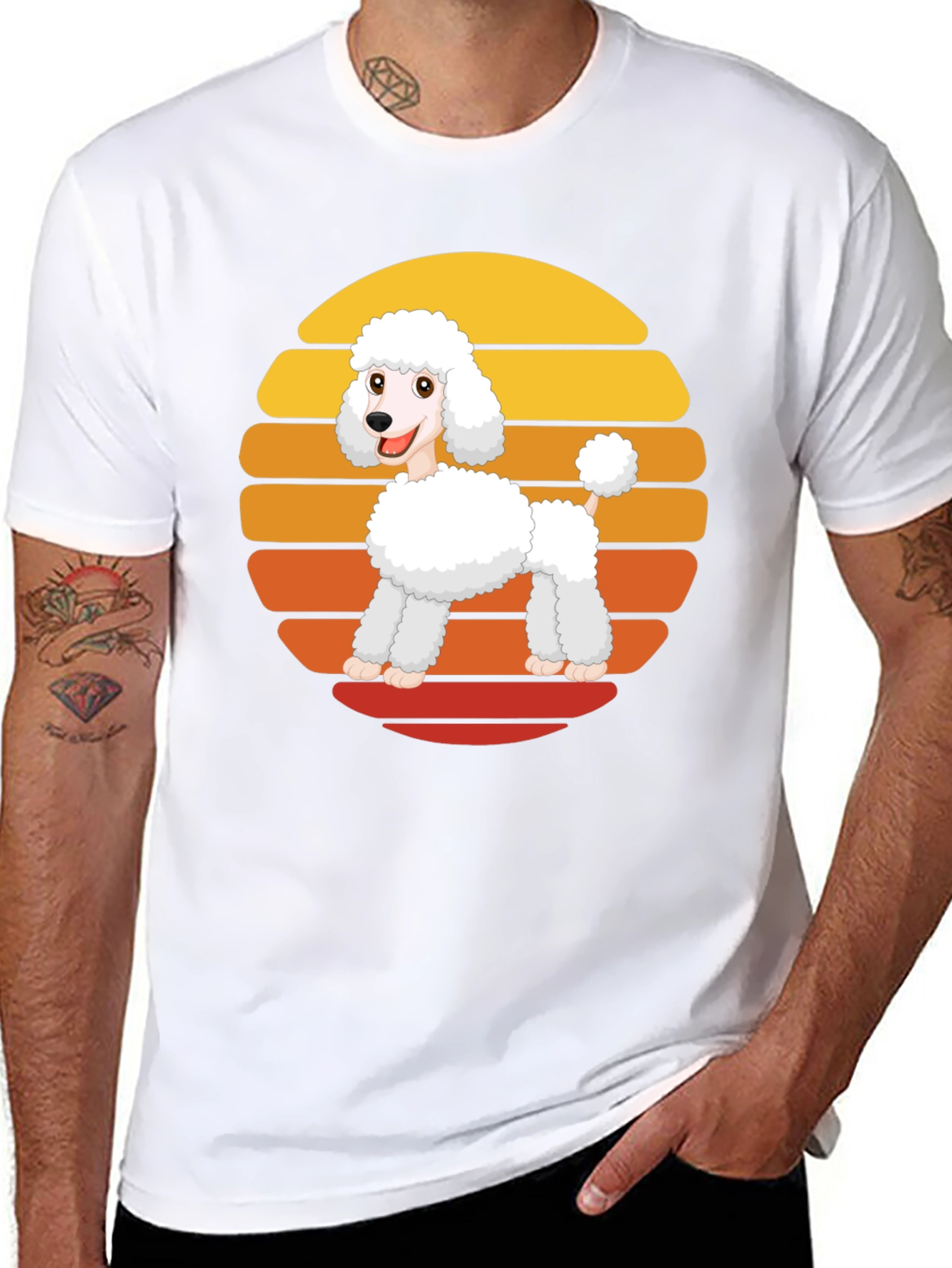 Black Poodle Sunset Graphic Tee view 8