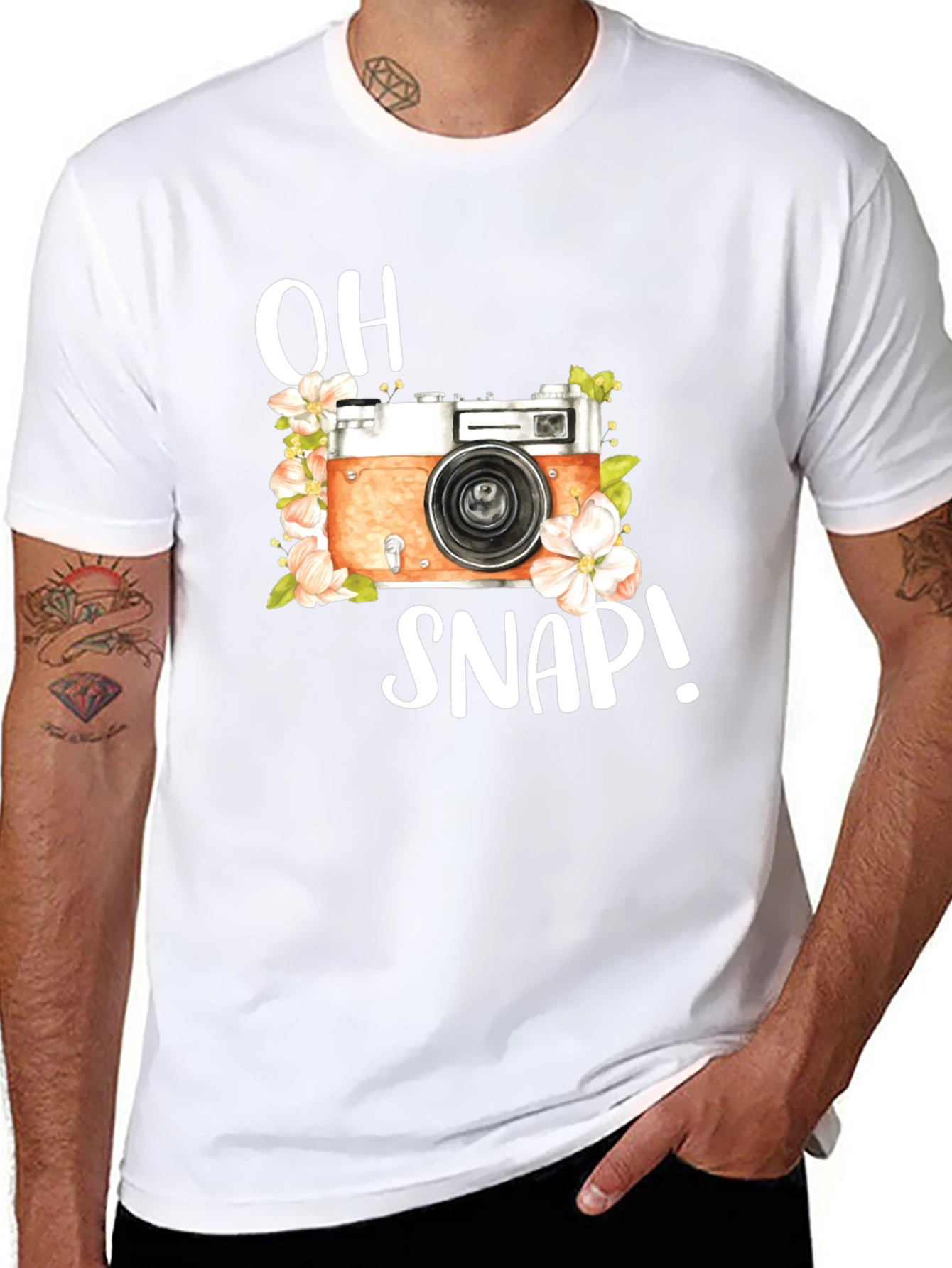 Black Retro Camera Graphic T-Shirt - Oh Snap! view 8
